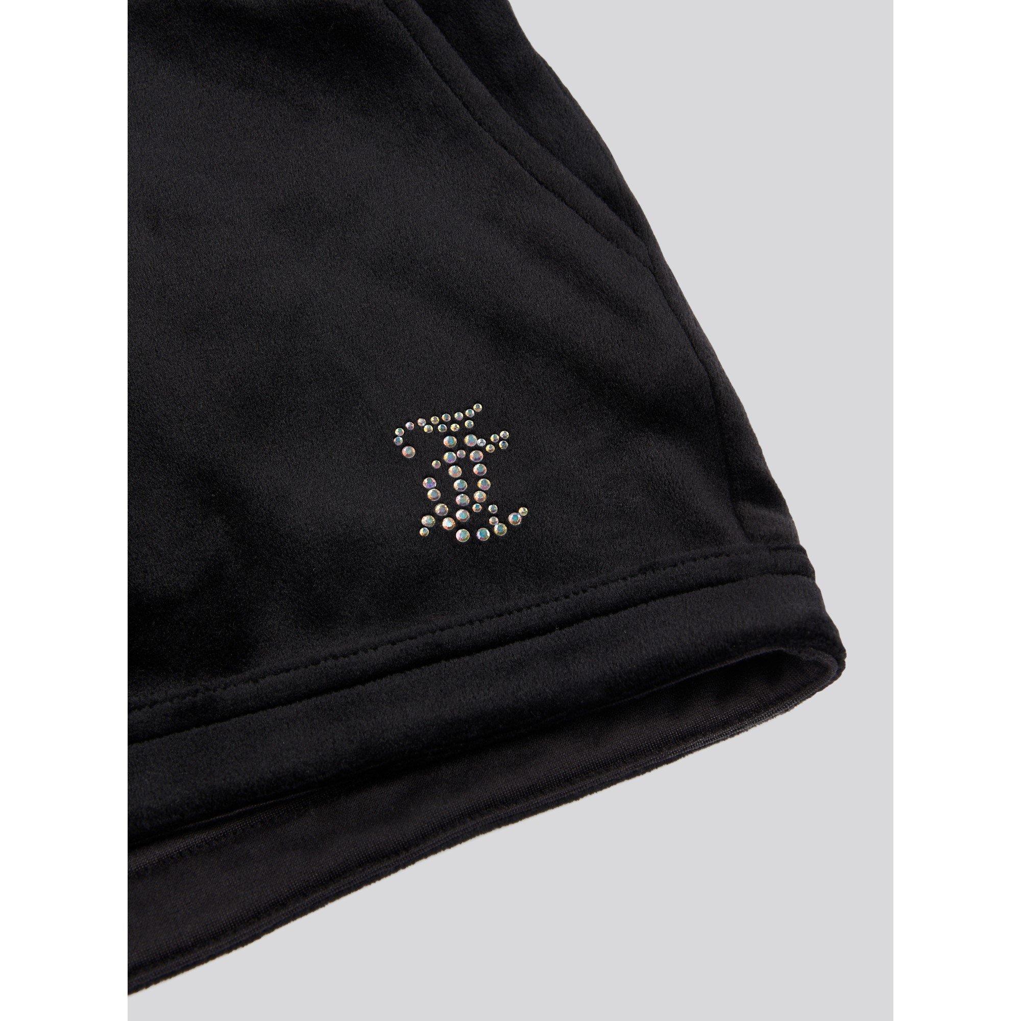 Black 102 - Juicy Couture - Kids' Diamante Logo Fleece Jogger Shorts - 8