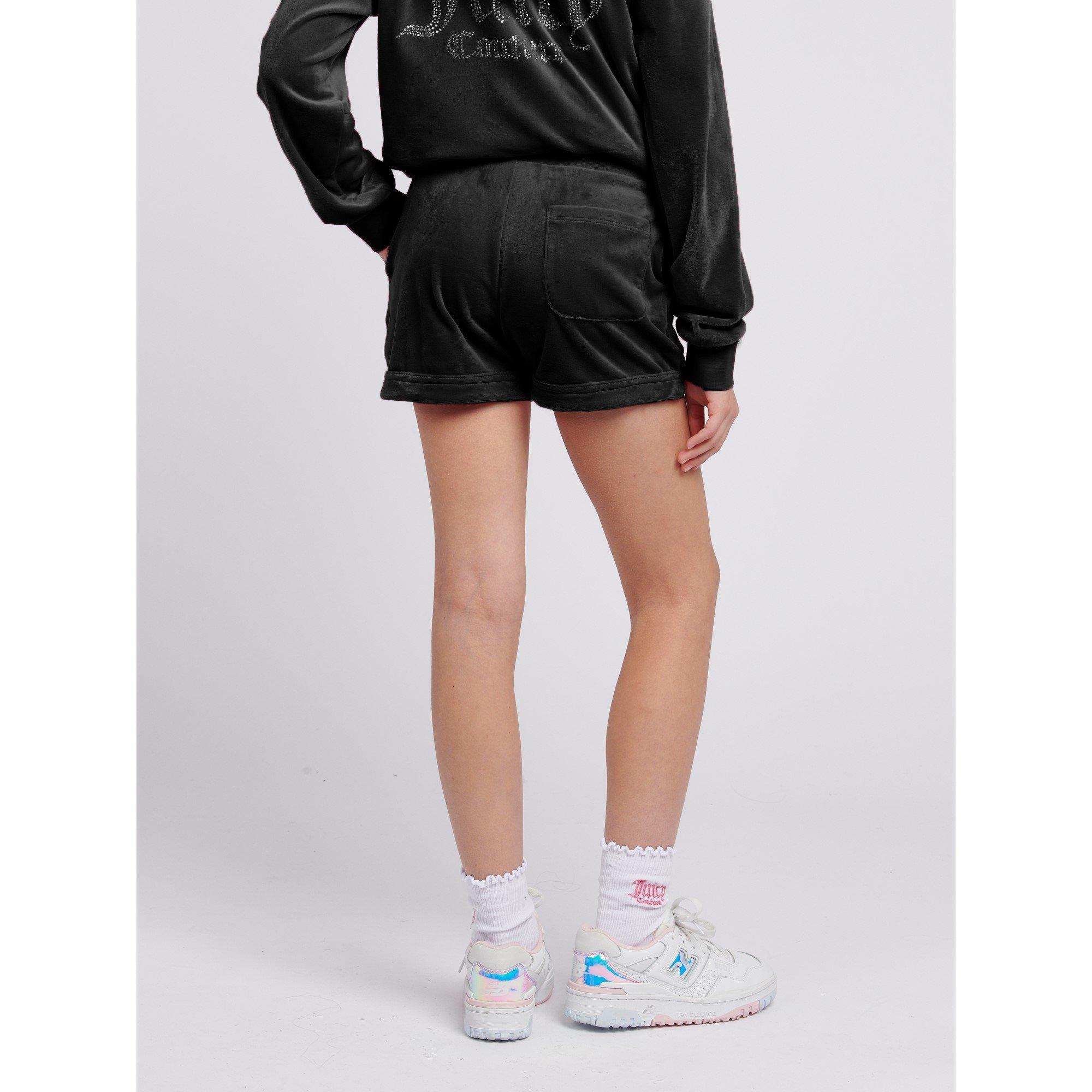 Black 102 - Juicy Couture - Kids' Diamante Logo Fleece Jogger Shorts - 4