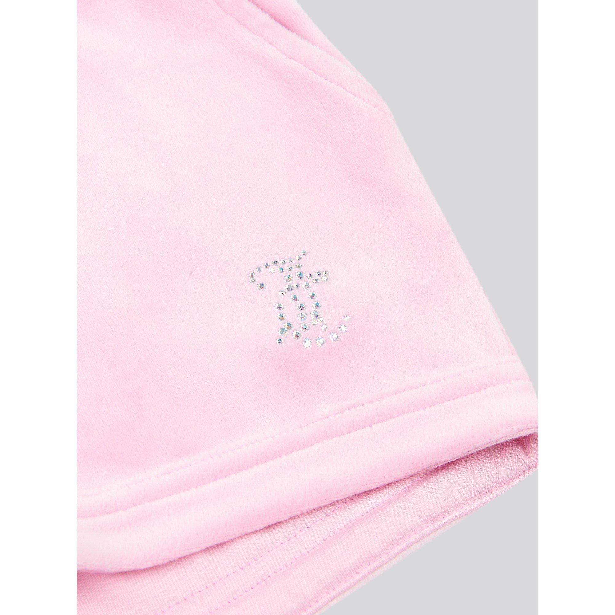 Pink Lilac F89 - Juicy Couture - Kids' Diamante Logo Fleece Jogger Shorts - 8