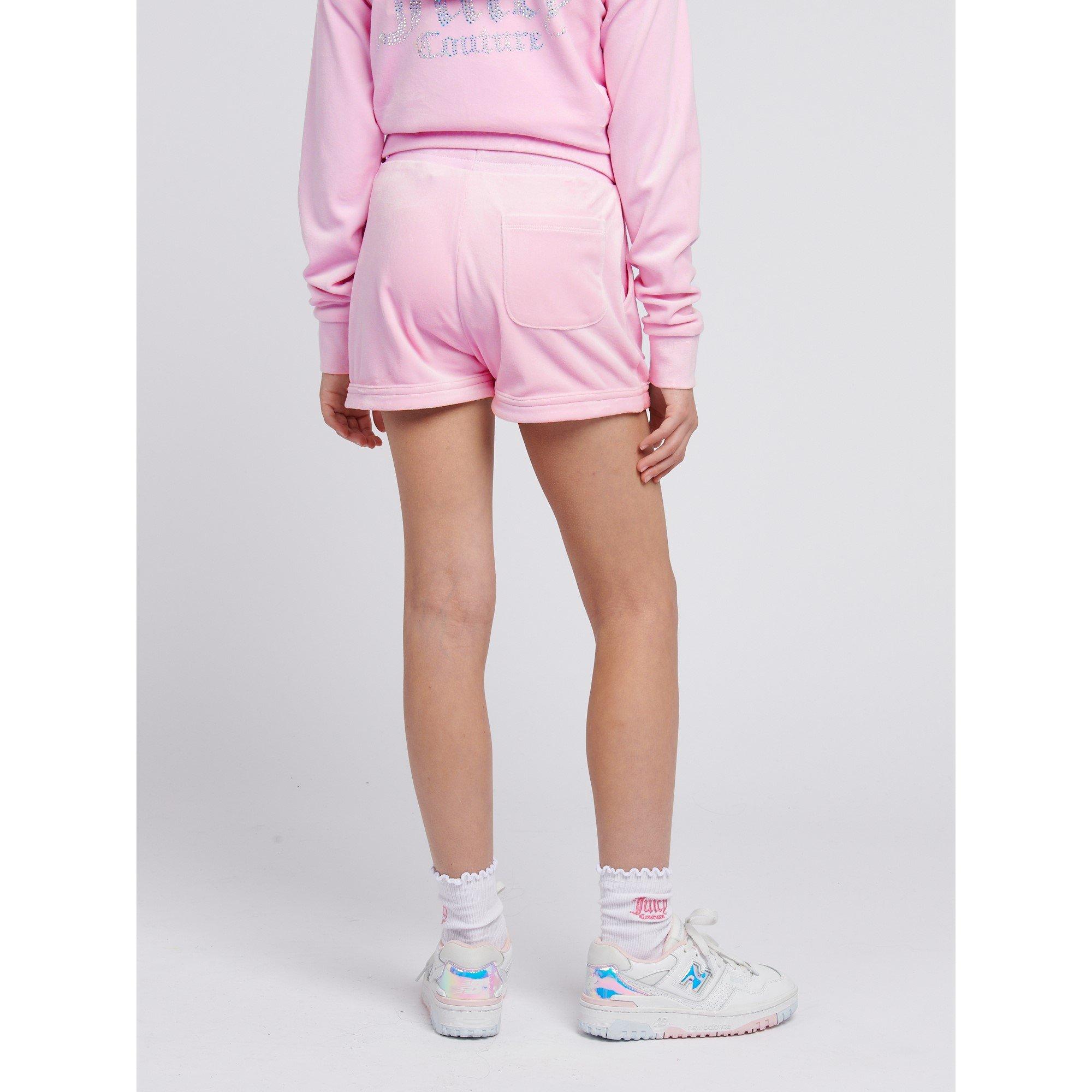 Pink Lilac F89 - Juicy Couture - Kids' Diamante Logo Fleece Jogger Shorts - 4