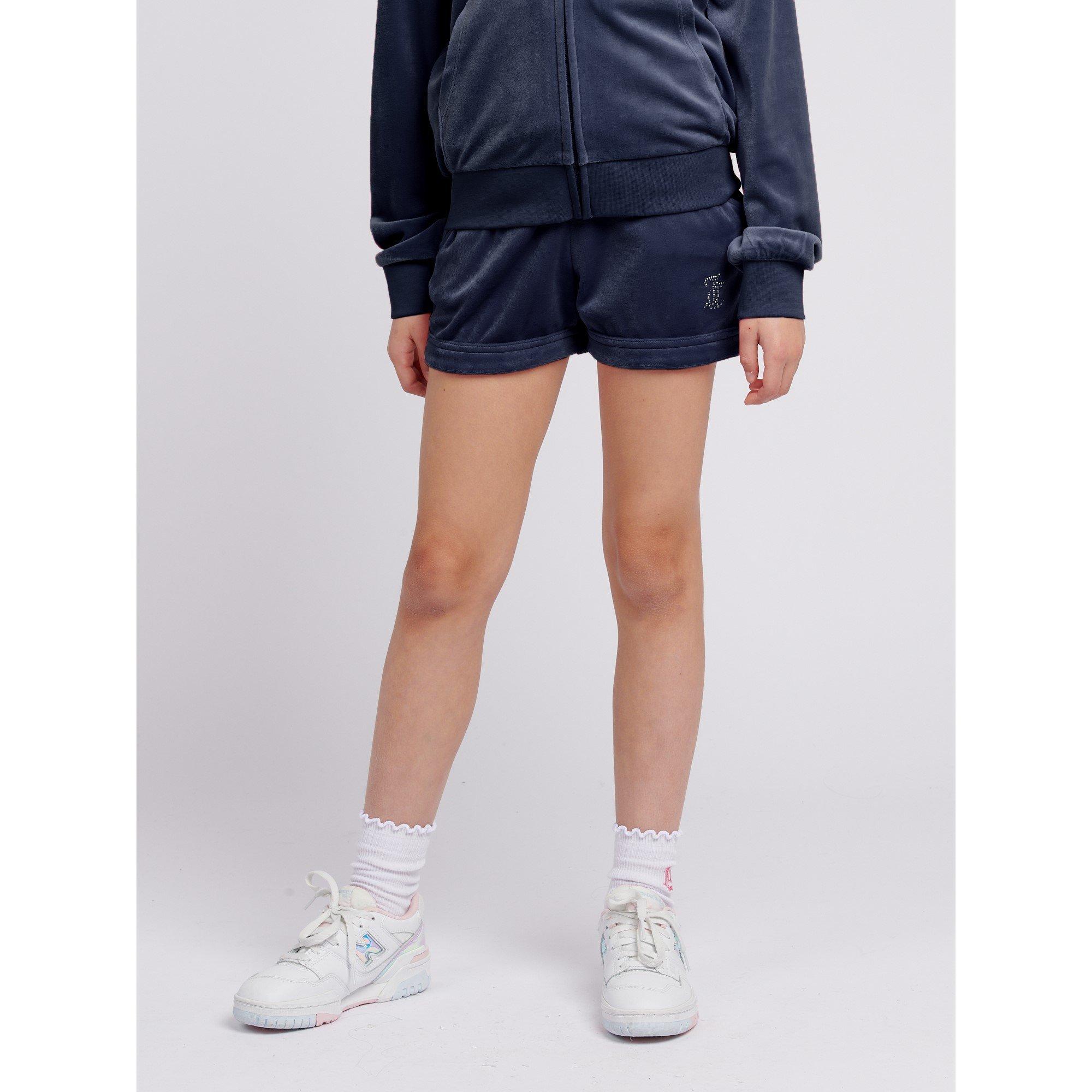 Night Sky 883 - Juicy Couture - Kids' Diamante Logo Fleece Jogger Shorts - 2