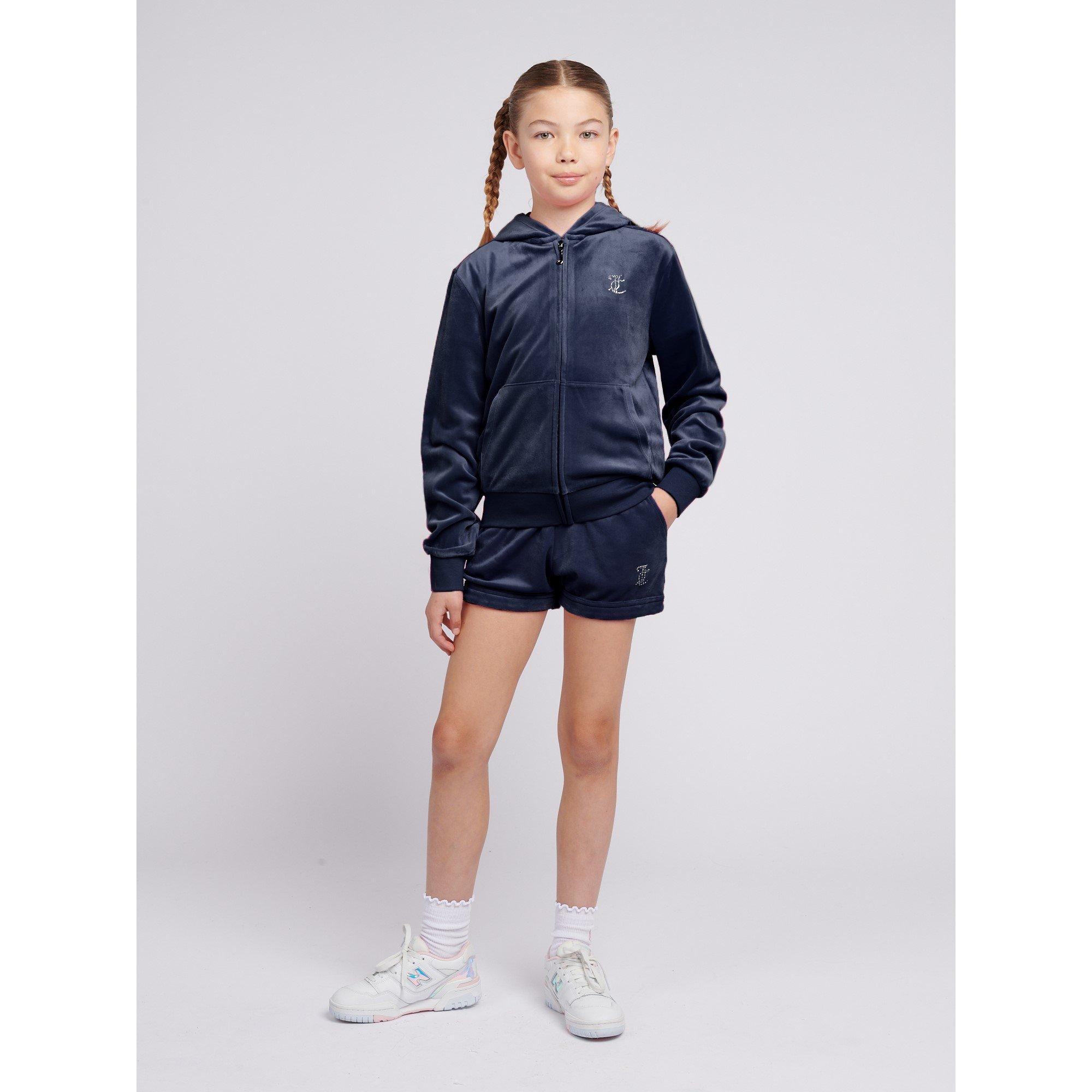 Night Sky 883 - Juicy Couture - Kids' Diamante Logo Fleece Jogger Shorts - 3