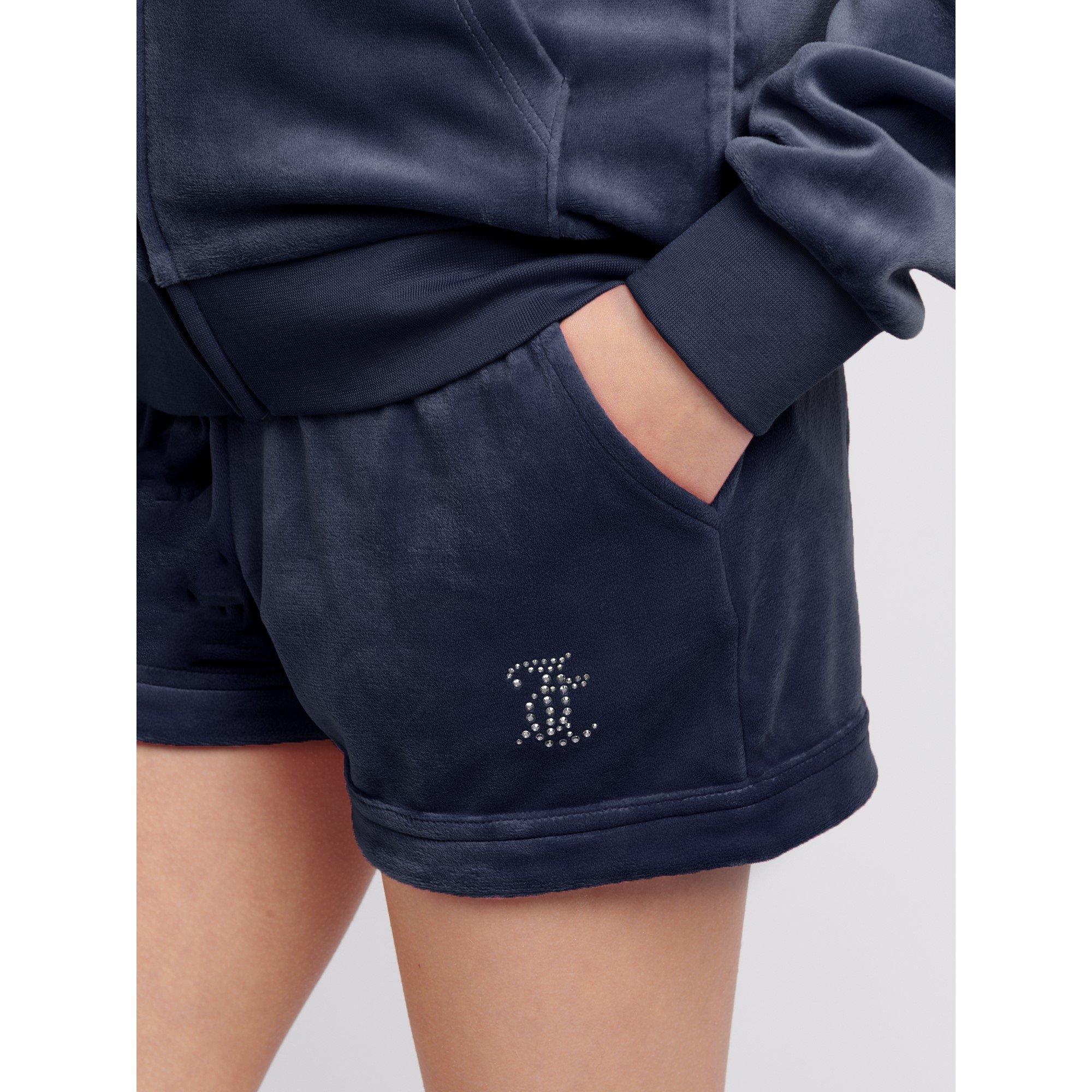 Night Sky 883 - Juicy Couture - Kids' Diamante Logo Fleece Jogger Shorts - 5
