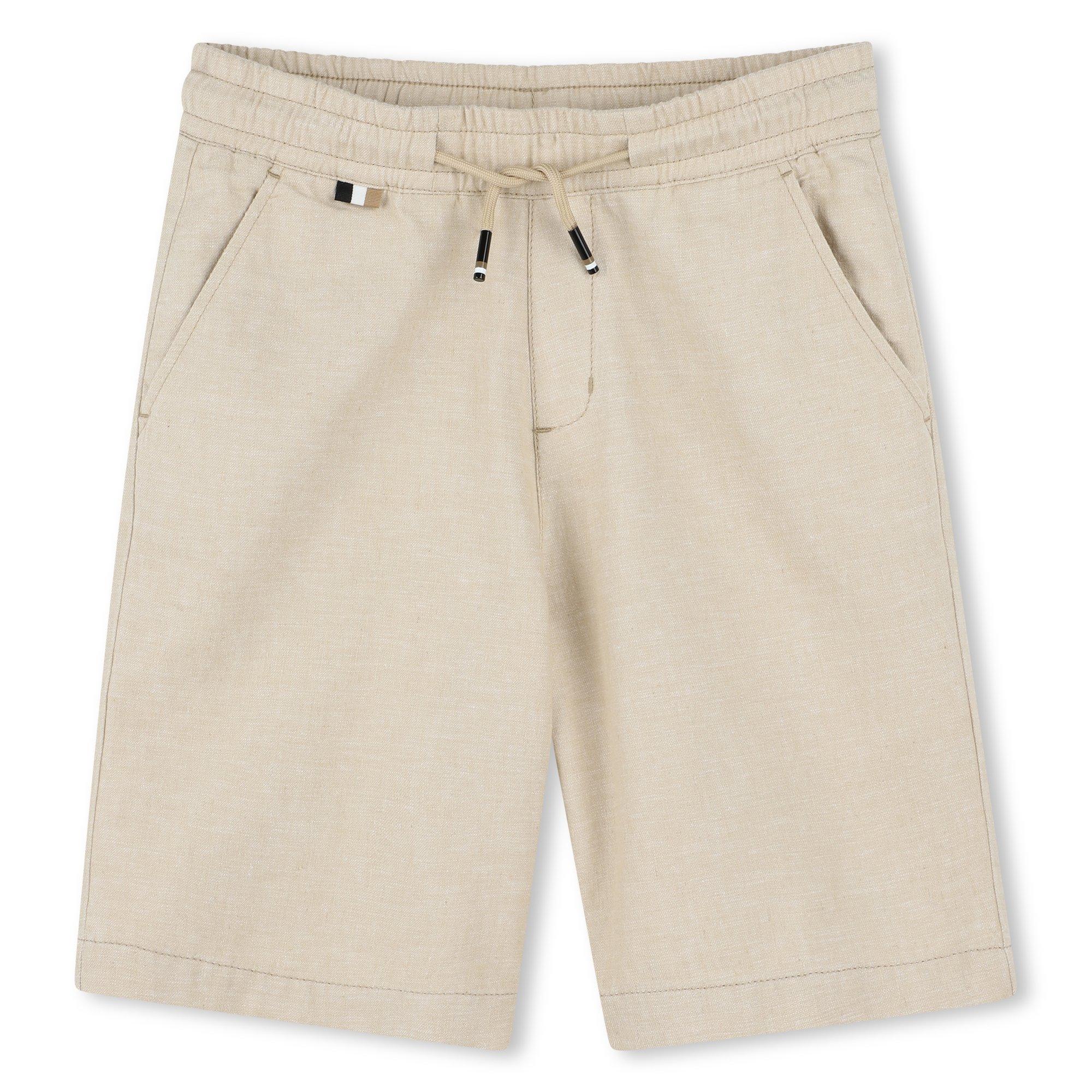 Boss Kids' Logo Fleece Jogger Shorts - Vanille 21C - Size 6 Yrs