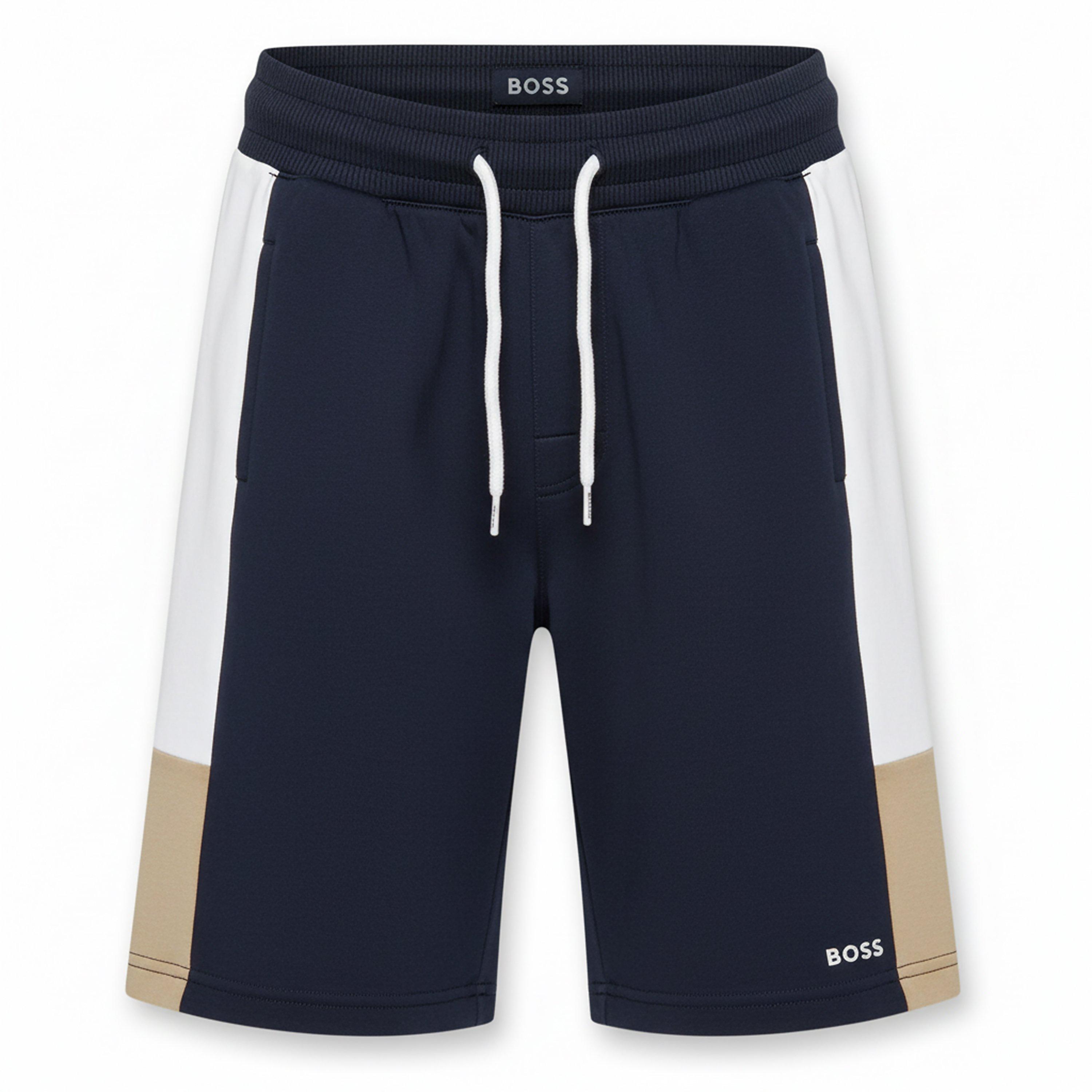 Navy 849 - Boss - Kids' Col Soft Fleece Jogger Shorts
