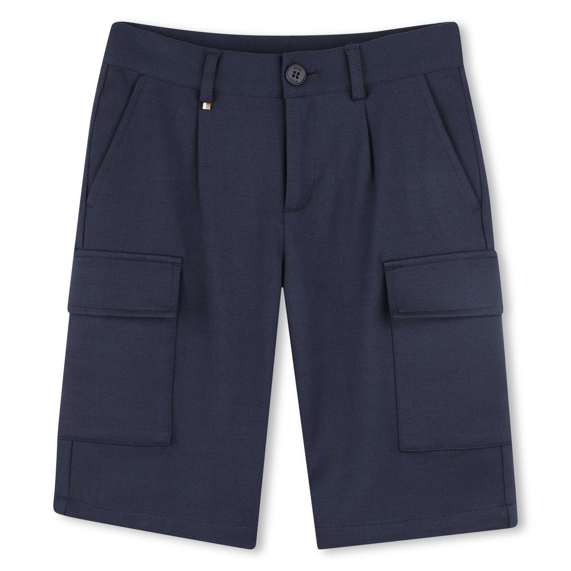 Navy 849 - Boss - Kids' Lightweight Relaxed Fit Cargo Shorts - 1