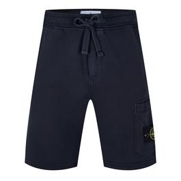 Stone Island Logo Cotton Shorts