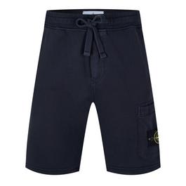 Stone Island Logo Cotton Shorts