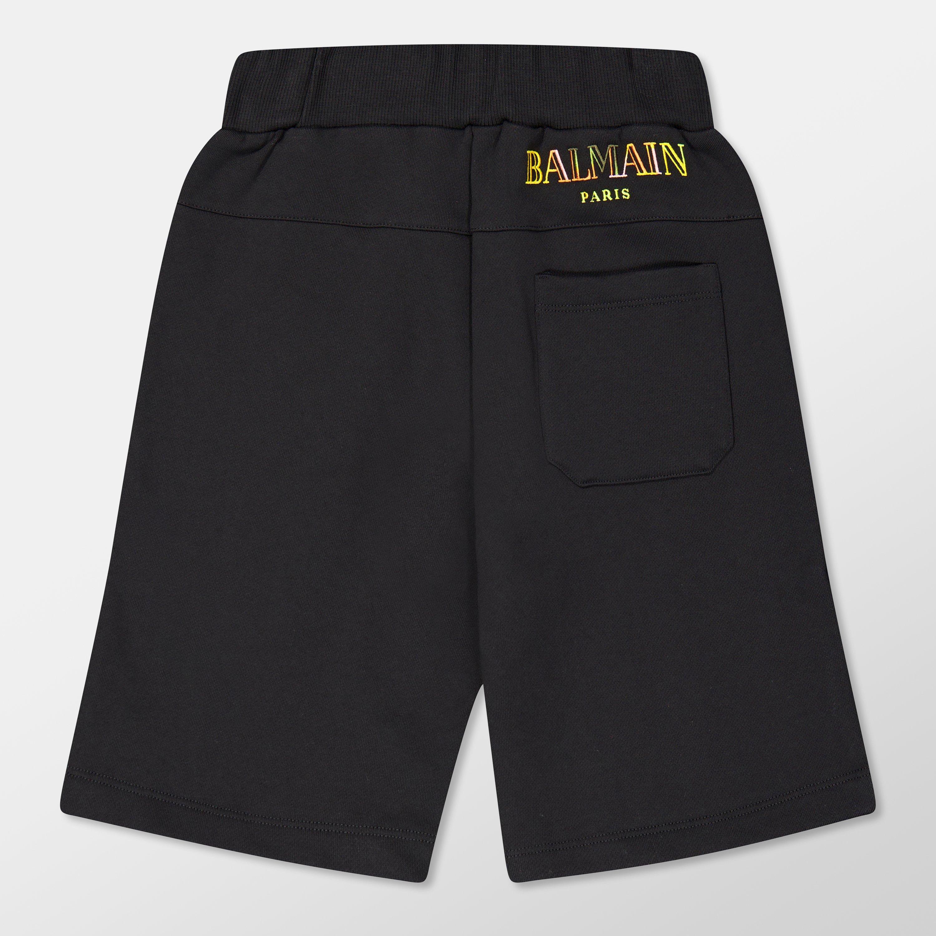 Black 930MC - Balmain - Kids' Fleece Jogger Shorts - 2