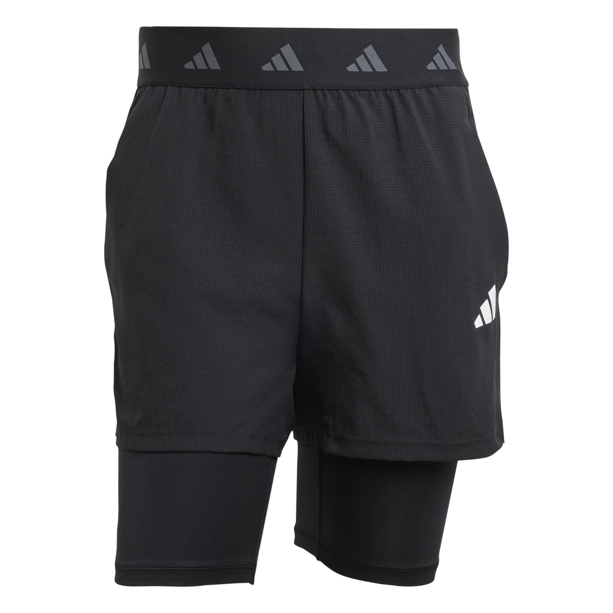 Black/Black - adidas - Gym+ 2-in-1 Shorts Mens - 1