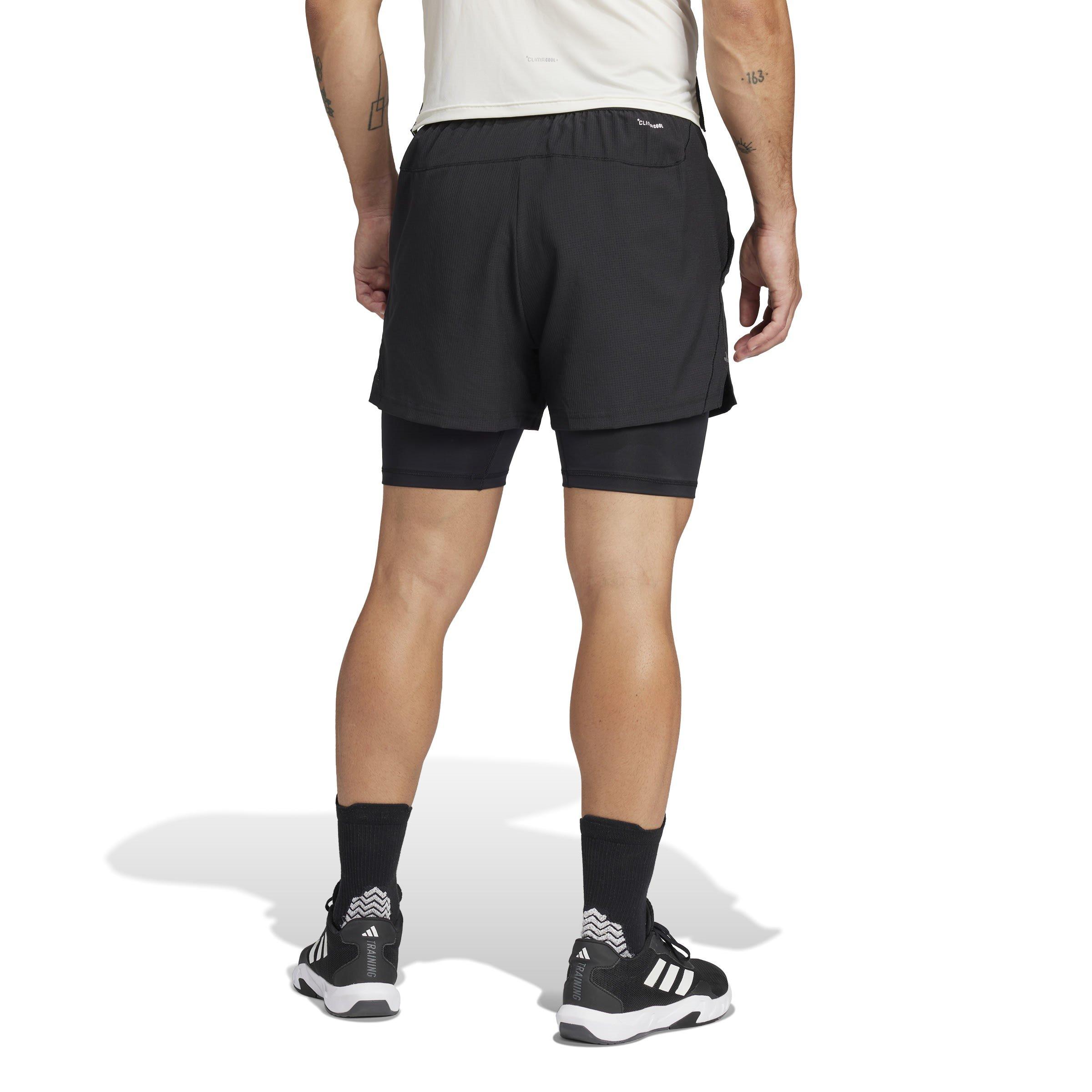 Black/Black - adidas - Gym+ 2-in-1 Shorts Mens - 4
