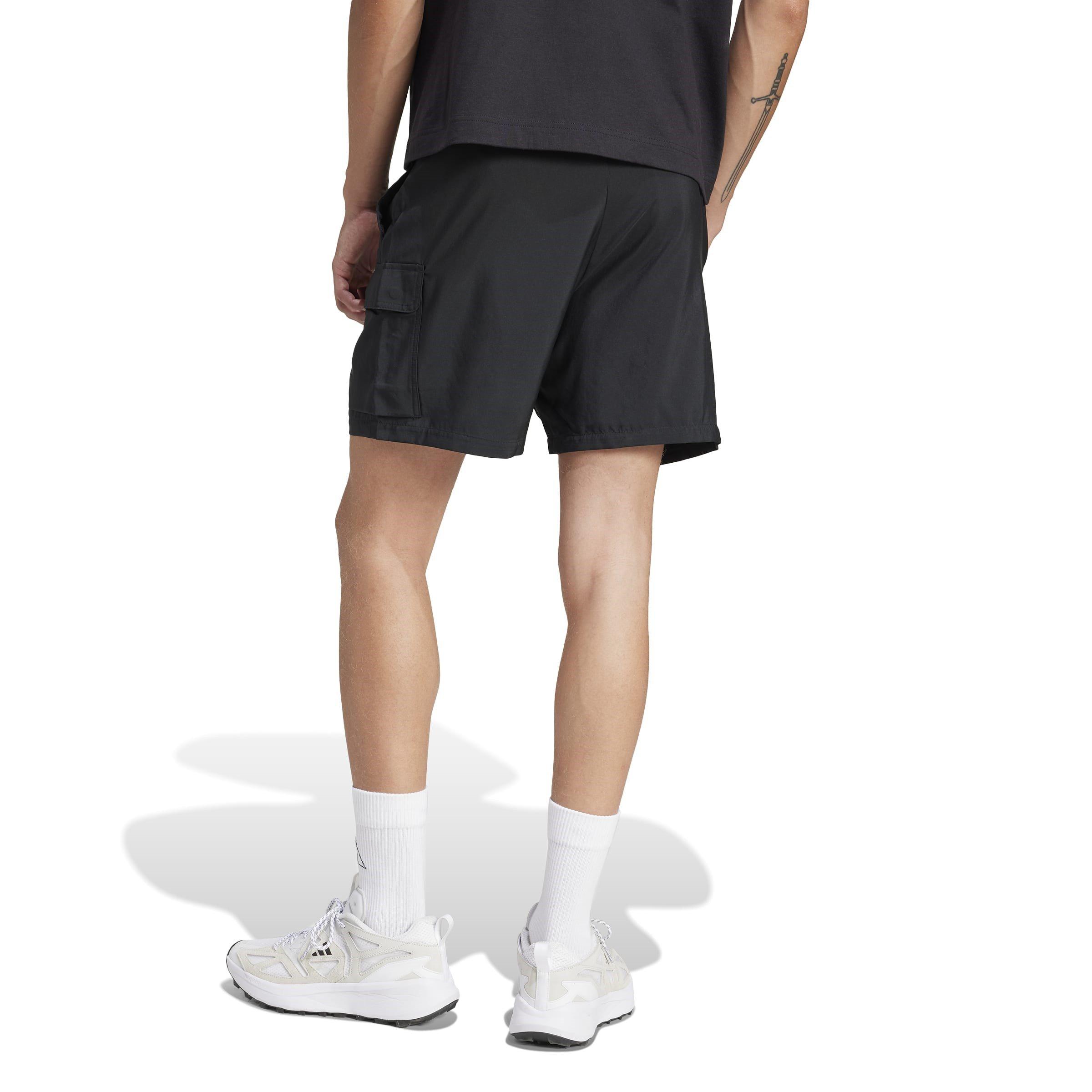 Black/White - adidas - Essentials Small Logo Cargo Chelsea Shorts - 3
