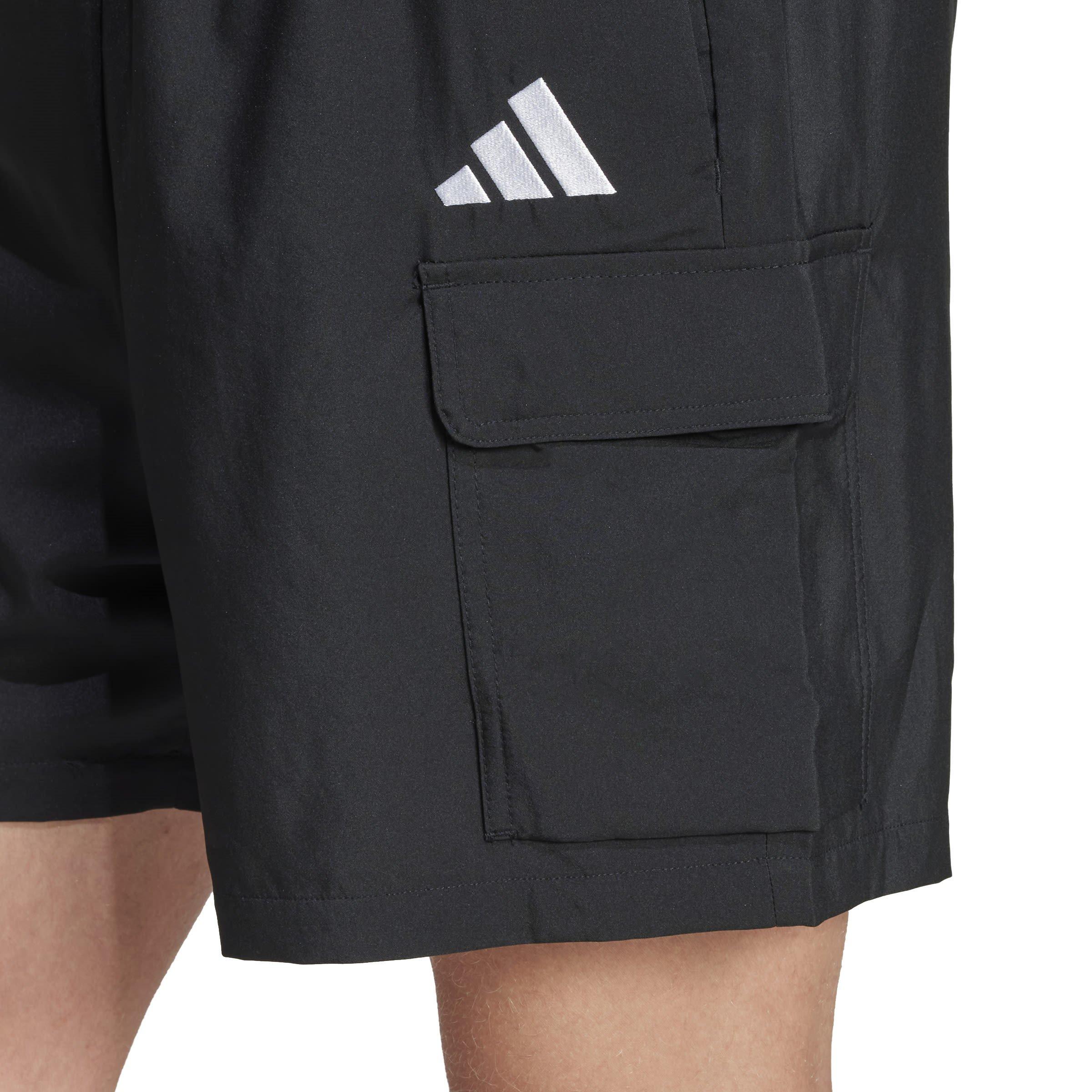 Black/White - adidas - Essentials Small Logo Cargo Chelsea Shorts - 6