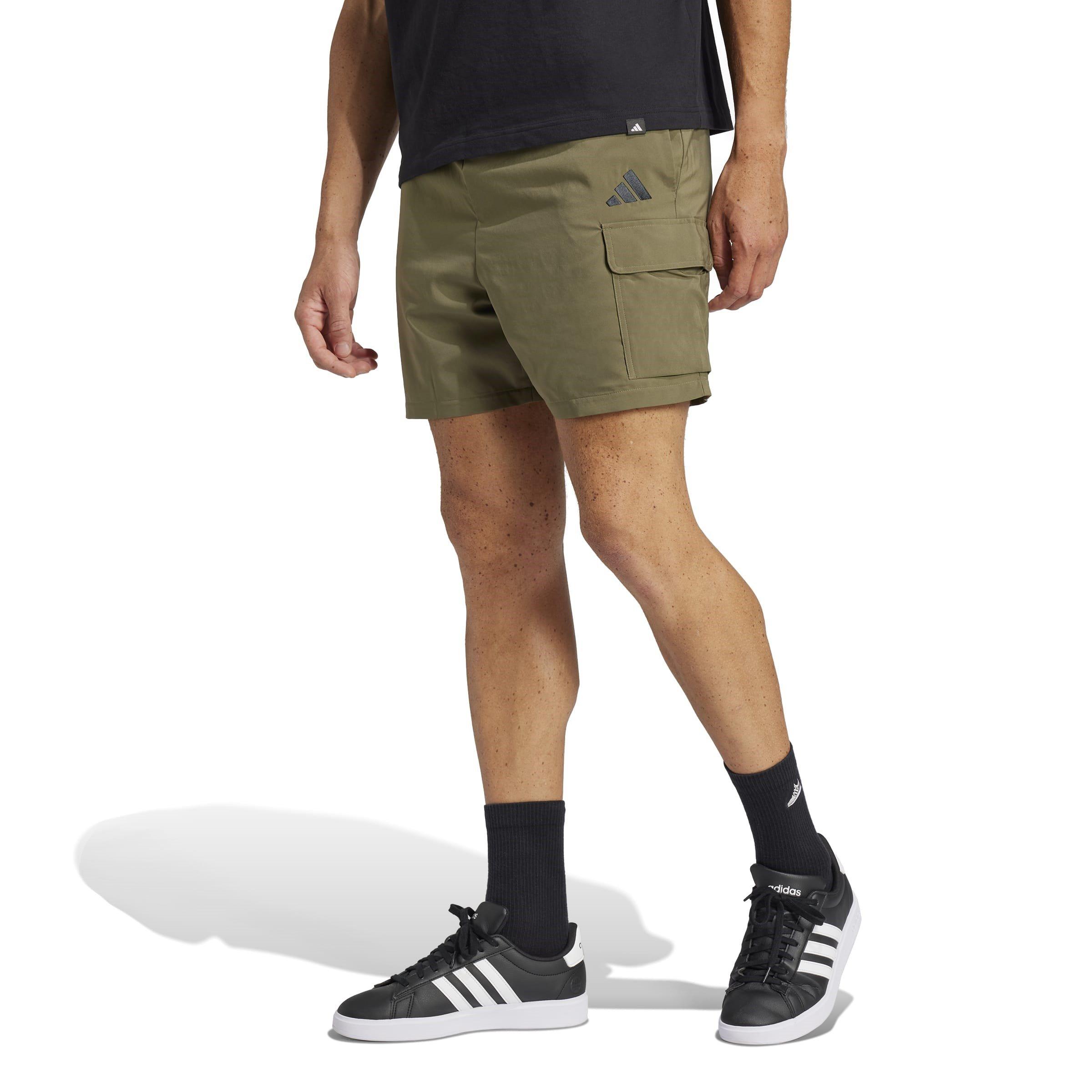 Olive/Preto - adidas - Essentials Small Logo Cargo Chelsea Shorts - 2