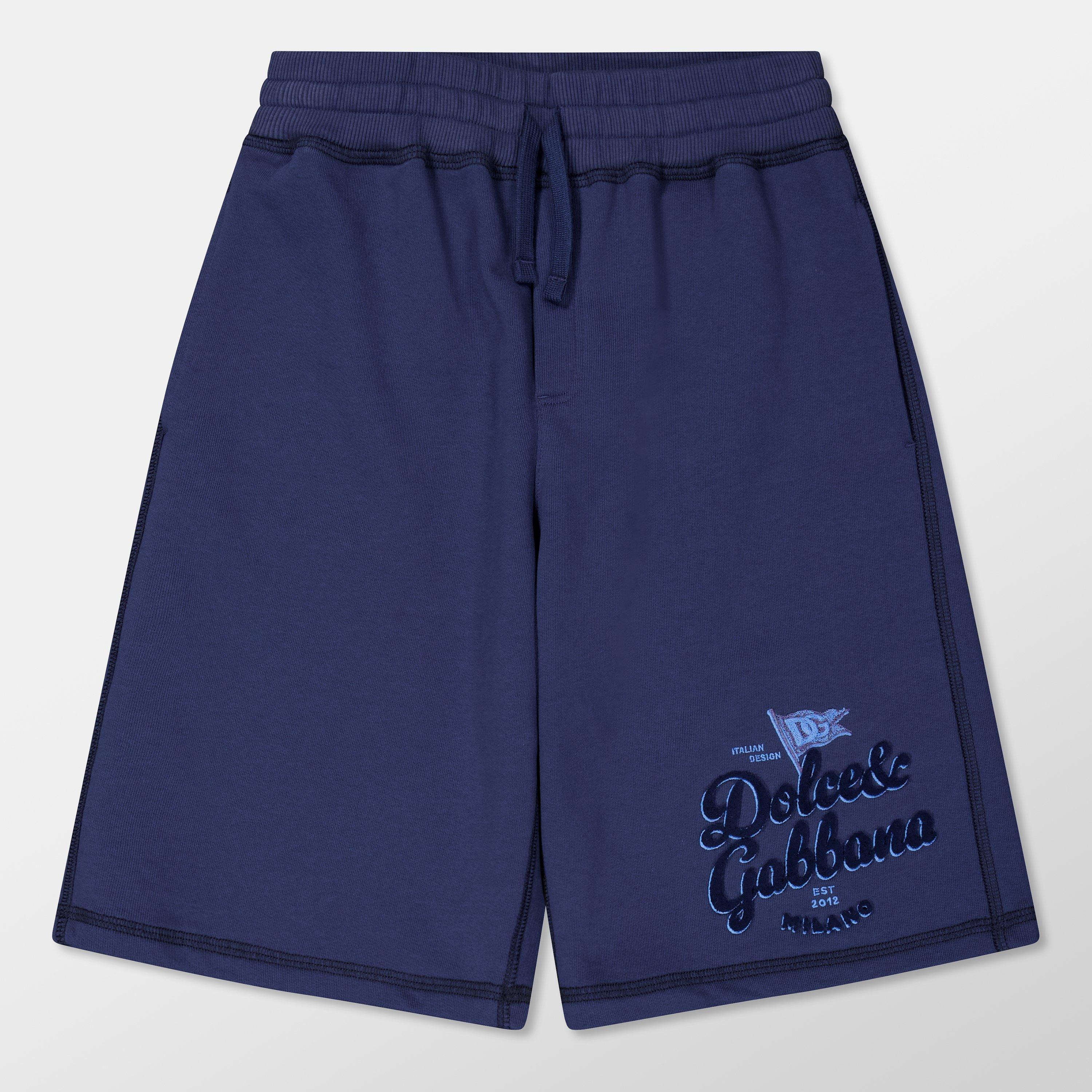 Blue B0013 - Dolce and Gabbana - Unisex Kids' Fleece Relaxed Fit Jogger Shorts - 1