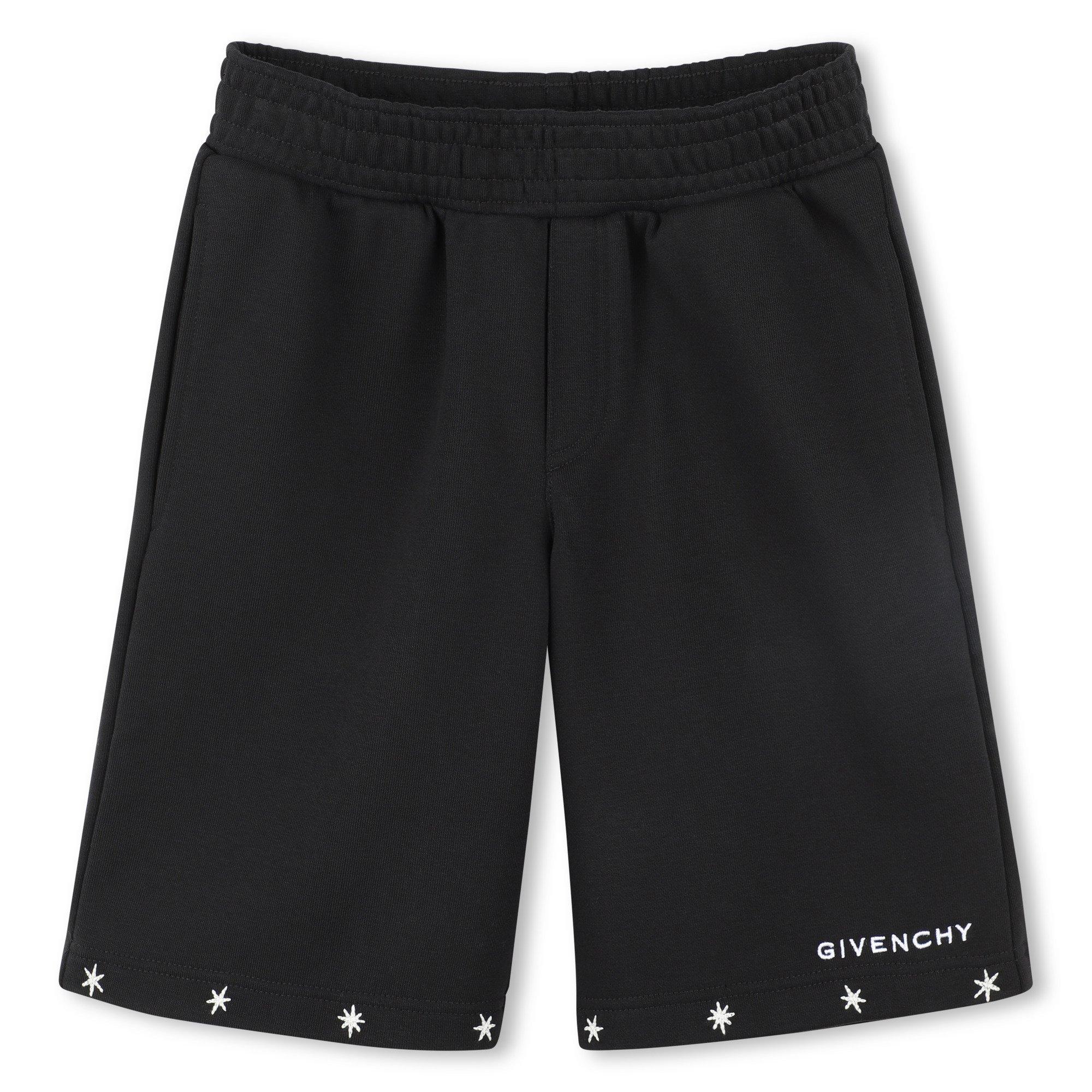 GIVENCHY  Kids Star Logo Fleece Jogger Shorts - Black 09B - Size 12Y