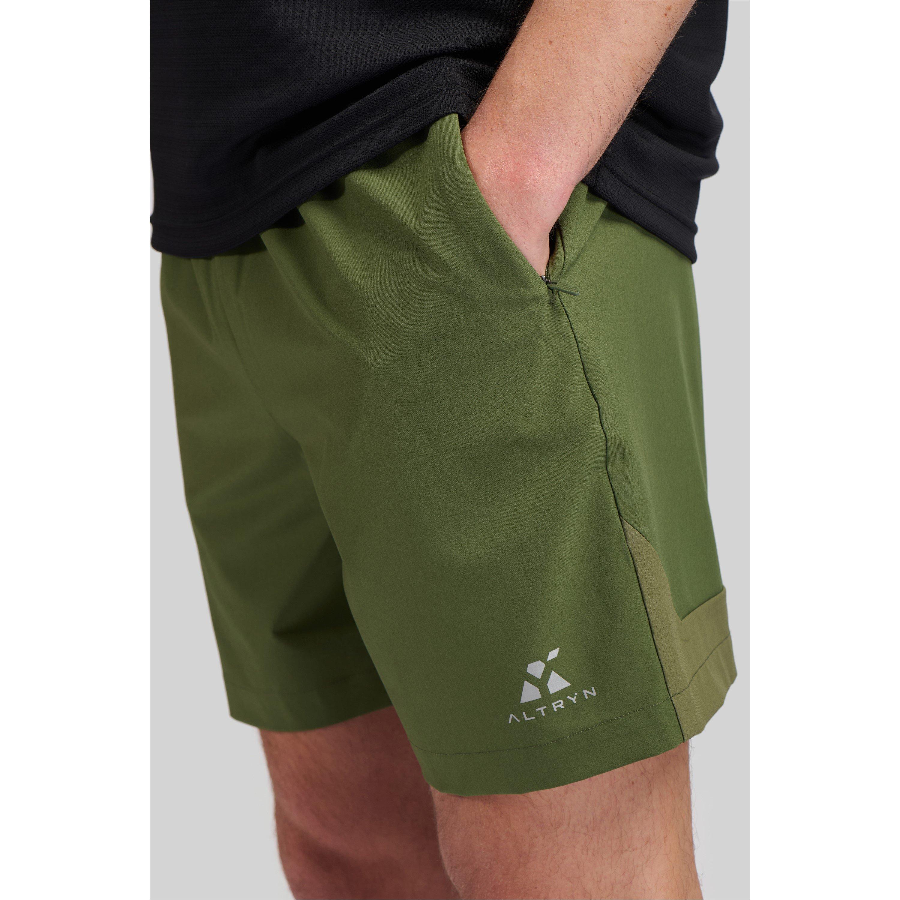 Khaki Mix - ALTRYN - Men's Fleece Jogger Shorts - 3