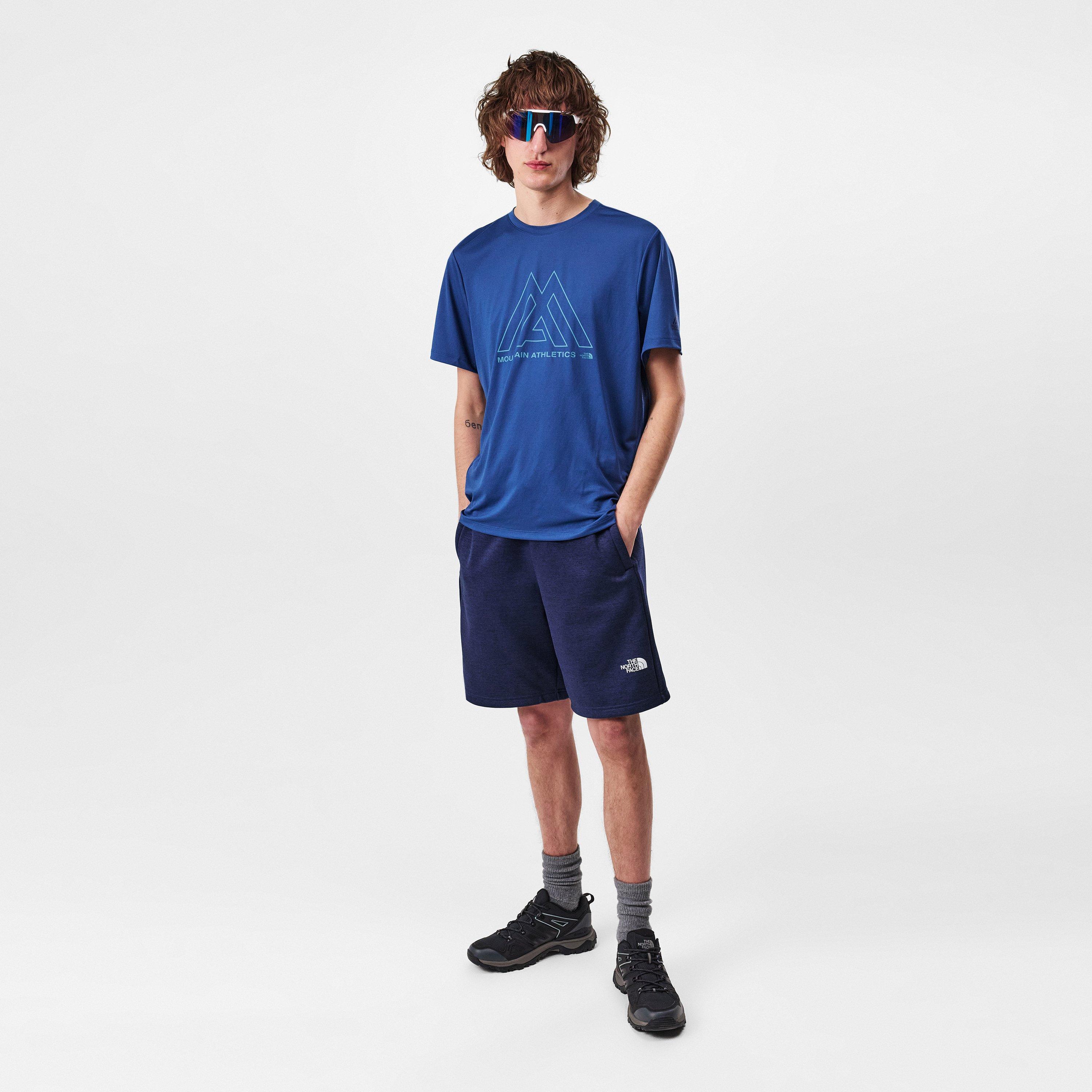 Navy/DkHeather - The North Face - Reaxion Fleece Shorts - 5