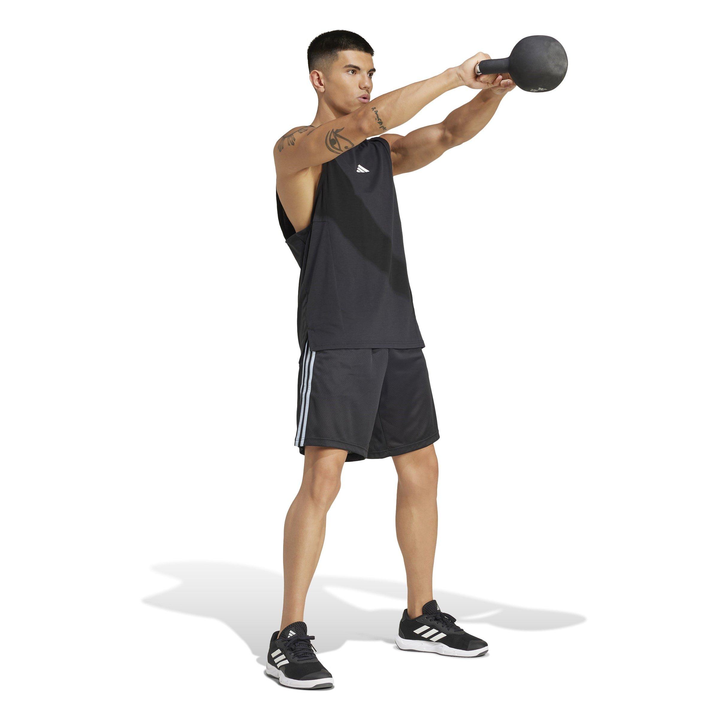 Black/Blue - adidas - 3-Stripes AEROREADY Knit Shorts Mens - 5