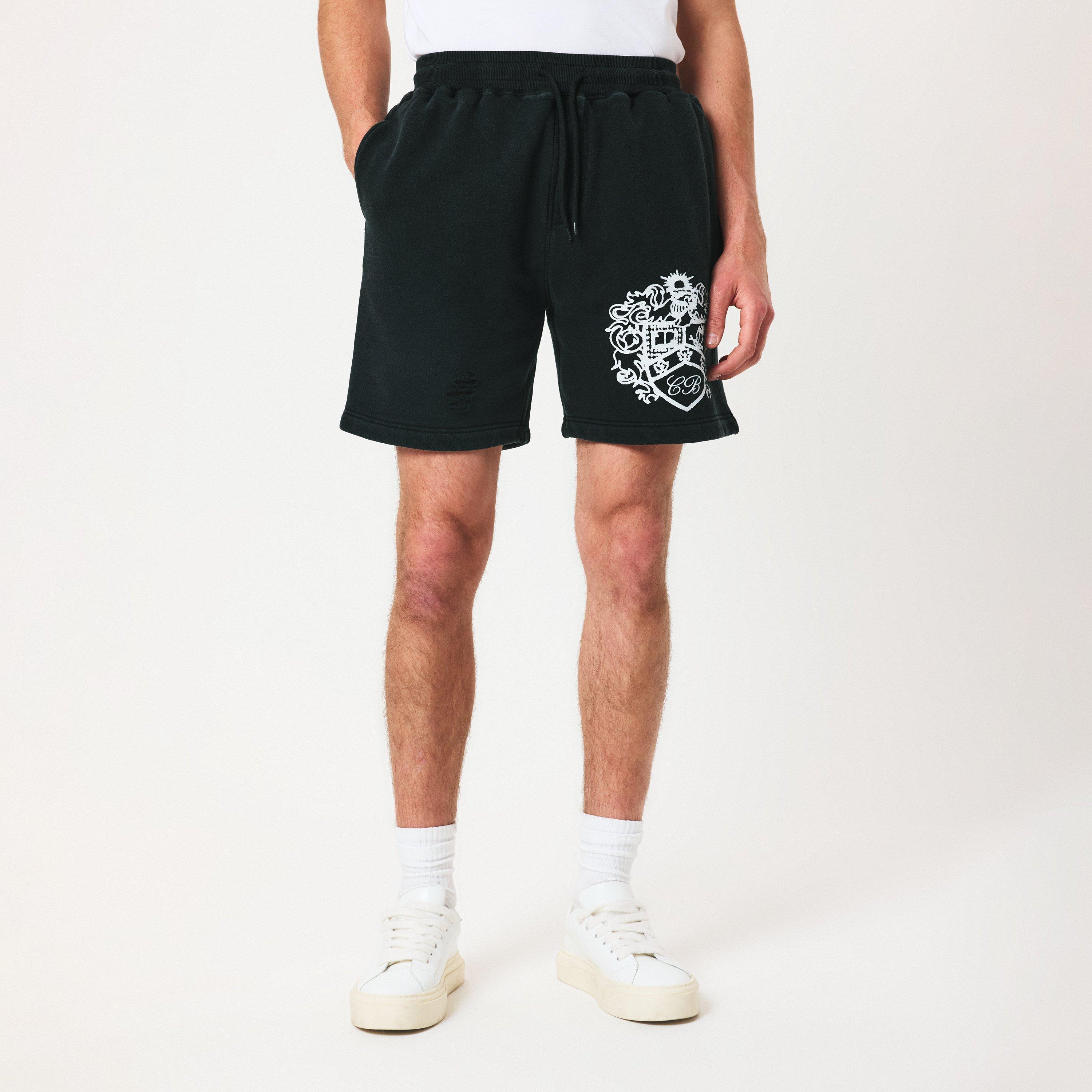 Black - Cole Buxton - Men's Collegiate Fleece Jogger Shorts - 3