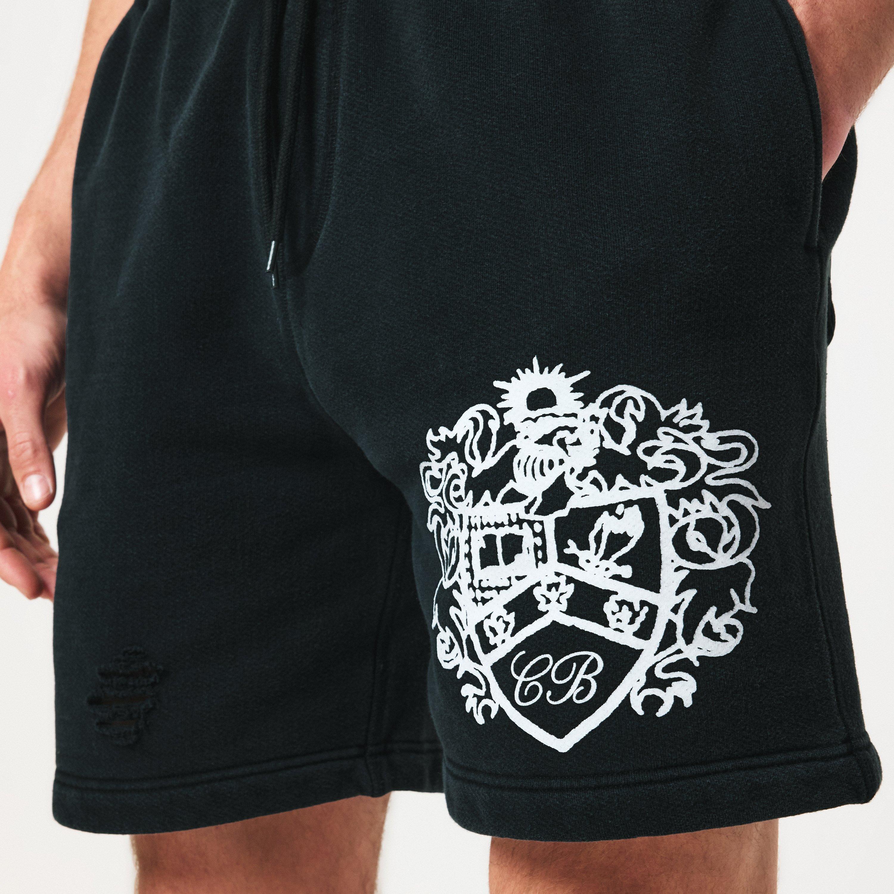 Black - Cole Buxton - Men's Collegiate Fleece Jogger Shorts - 5