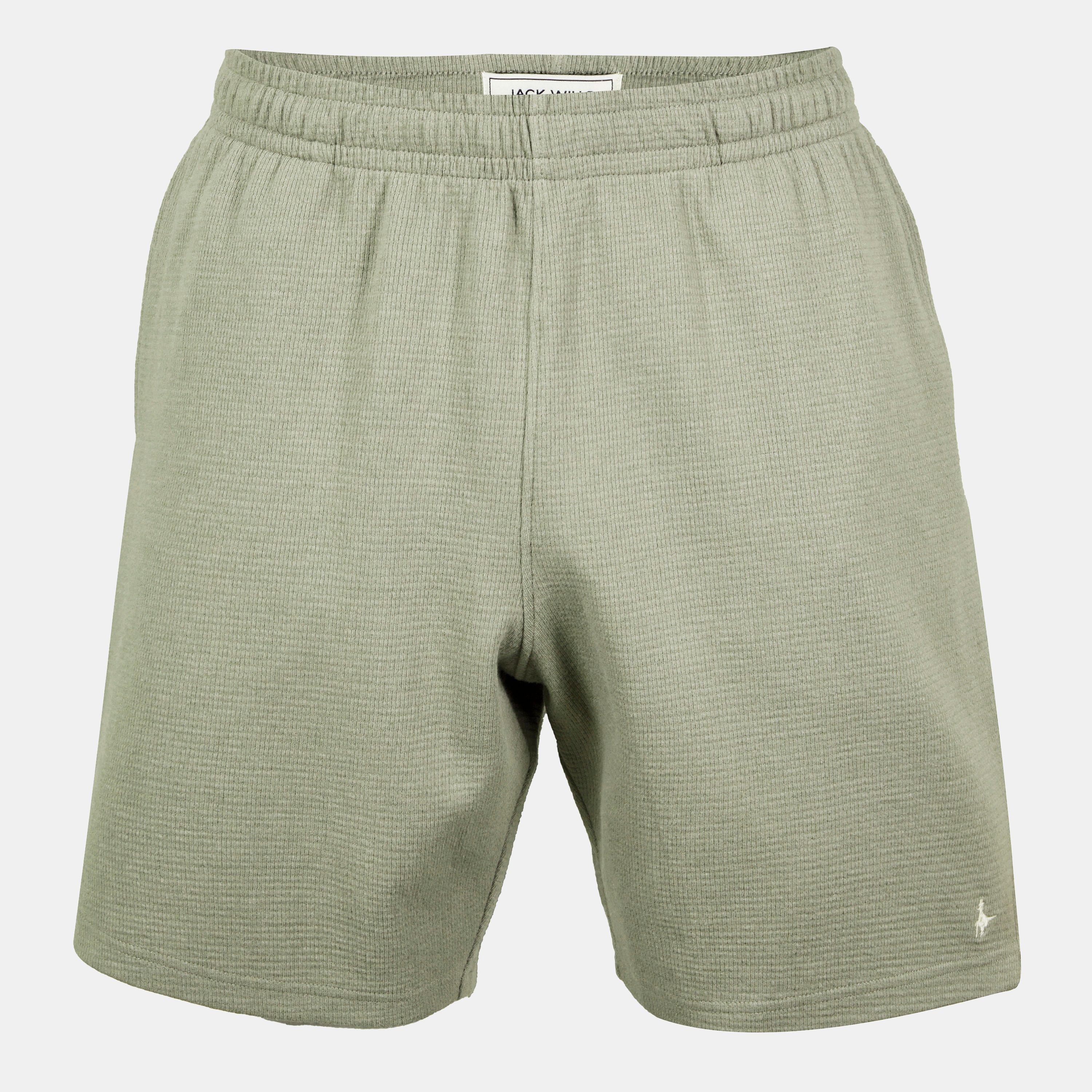 Jack Wills Men's Waffle Fleece Jogger Shorts - Silver Sage - 2XL