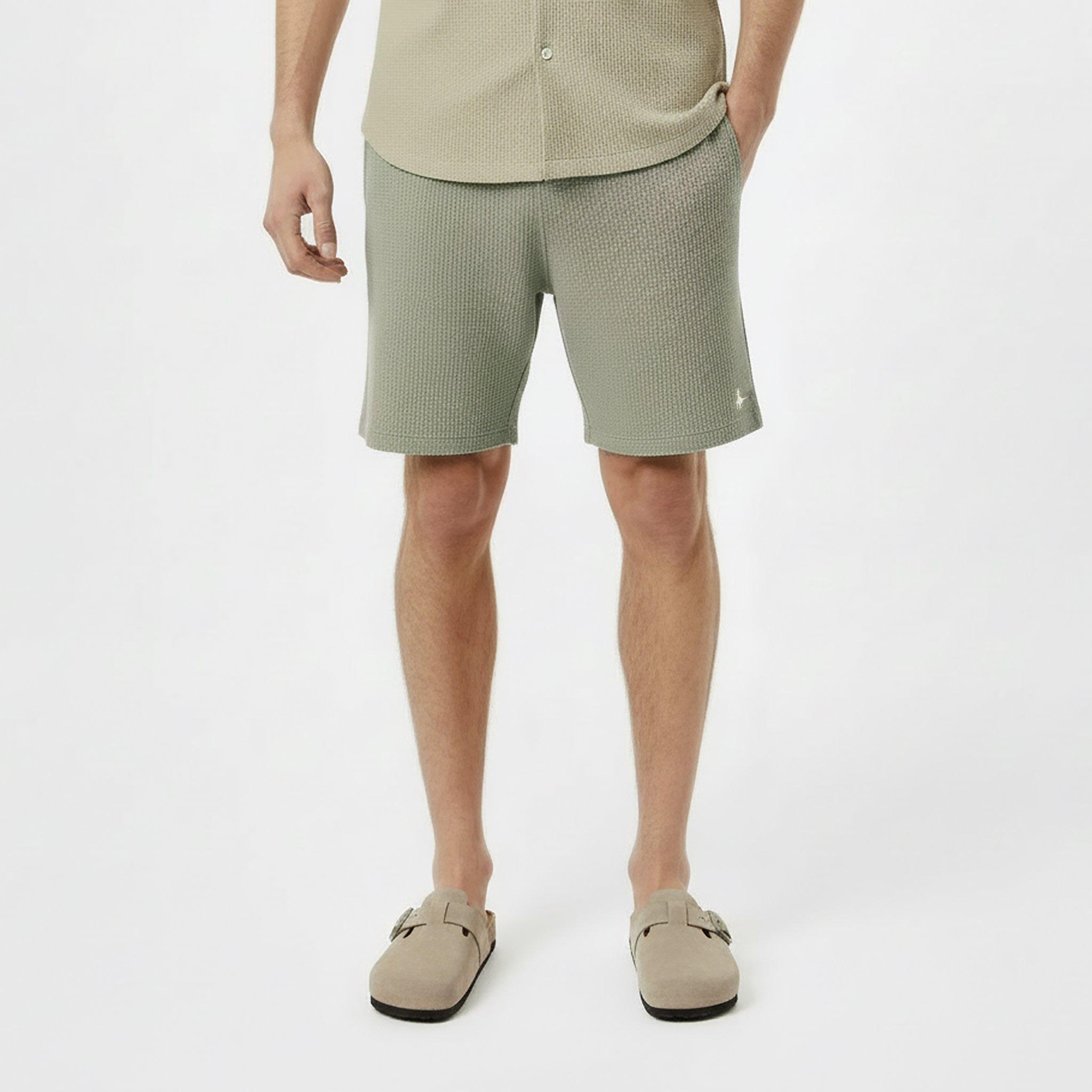Silver Sage - Jack Wills - Men's Waffle Fleece Jogger Shorts - 3