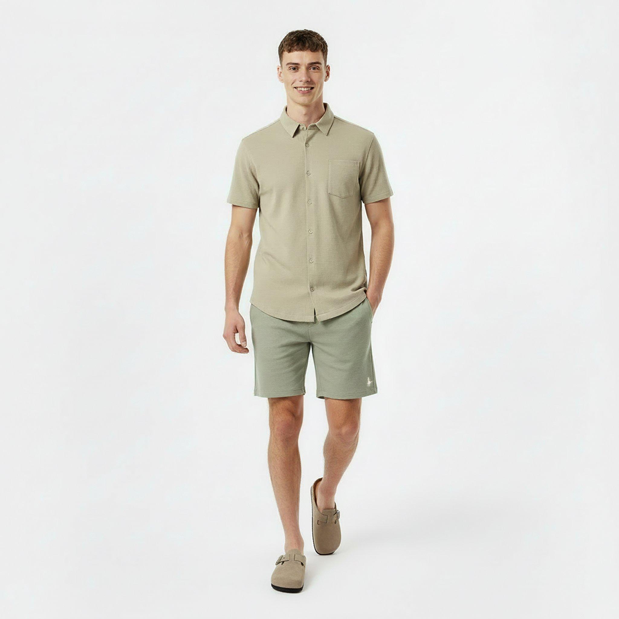 Silver Sage - Jack Wills - Men's Waffle Fleece Jogger Shorts - 5