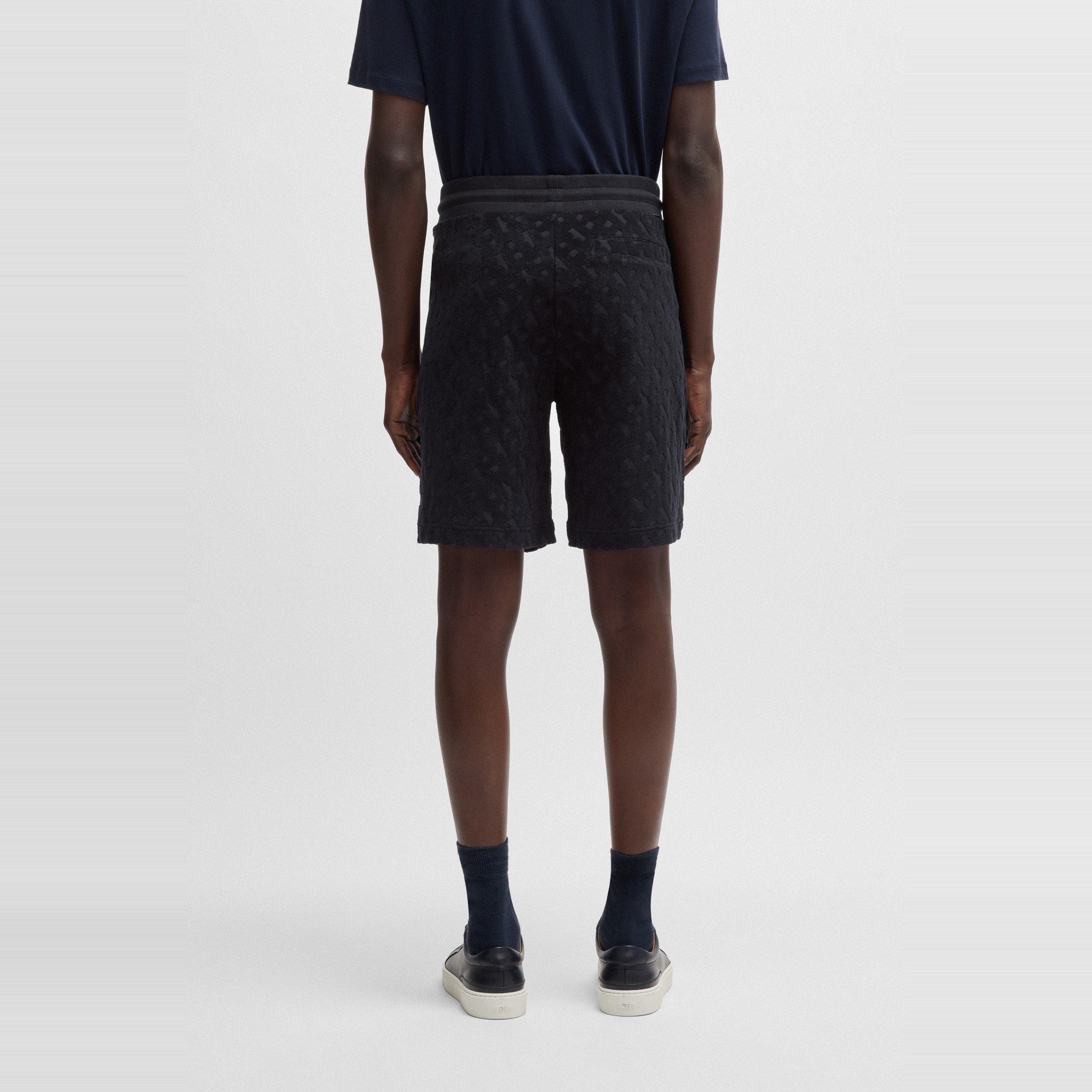 Dark Blue 404 - Boss - Men's H-Lamson 10 Black Fleece Jogger Shorts - 3
