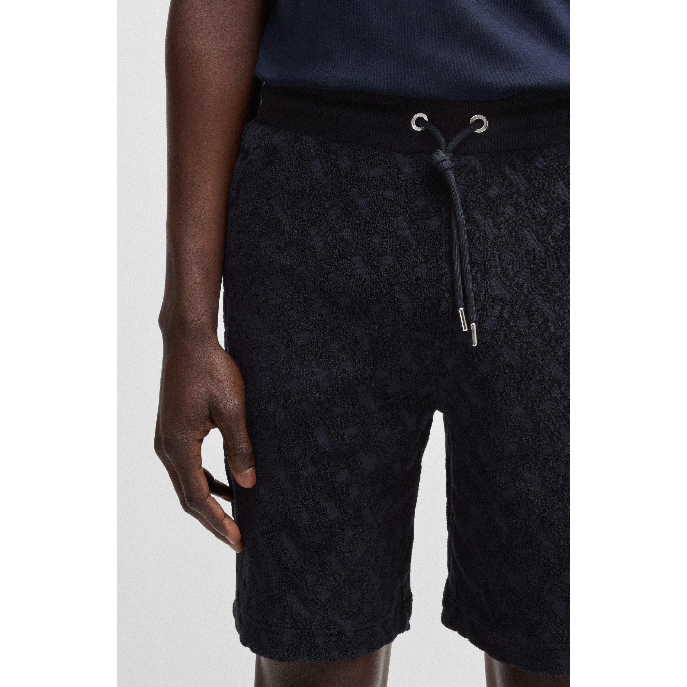 Dark Blue 404 - Boss - Men's H-Lamson 10 Black Fleece Jogger Shorts - 4
