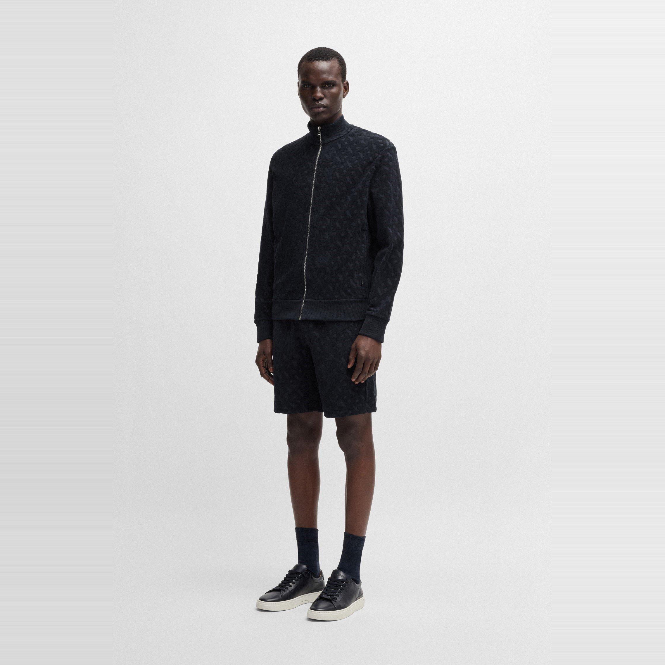 Dark Blue 404 - Boss - Men's H-Lamson 10 Black Fleece Jogger Shorts - 5