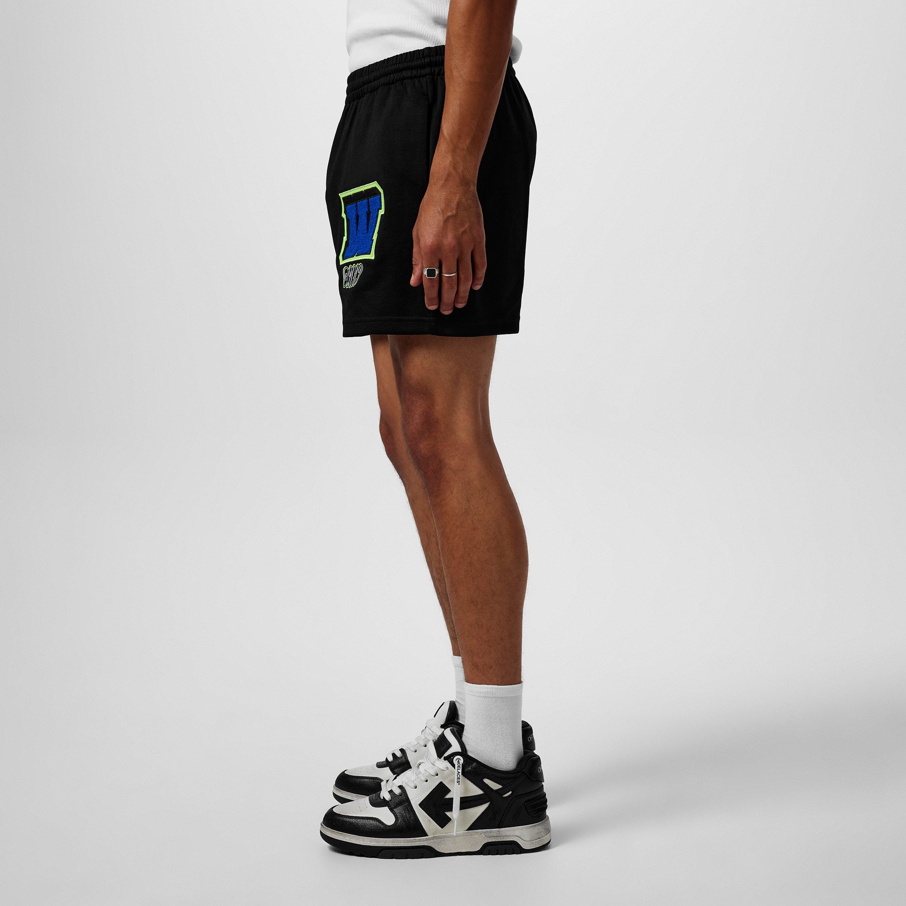 Schwarz - Off White - Men's Vars Hamer Skinny Track Shorts with Adjustable Drawstring - 2