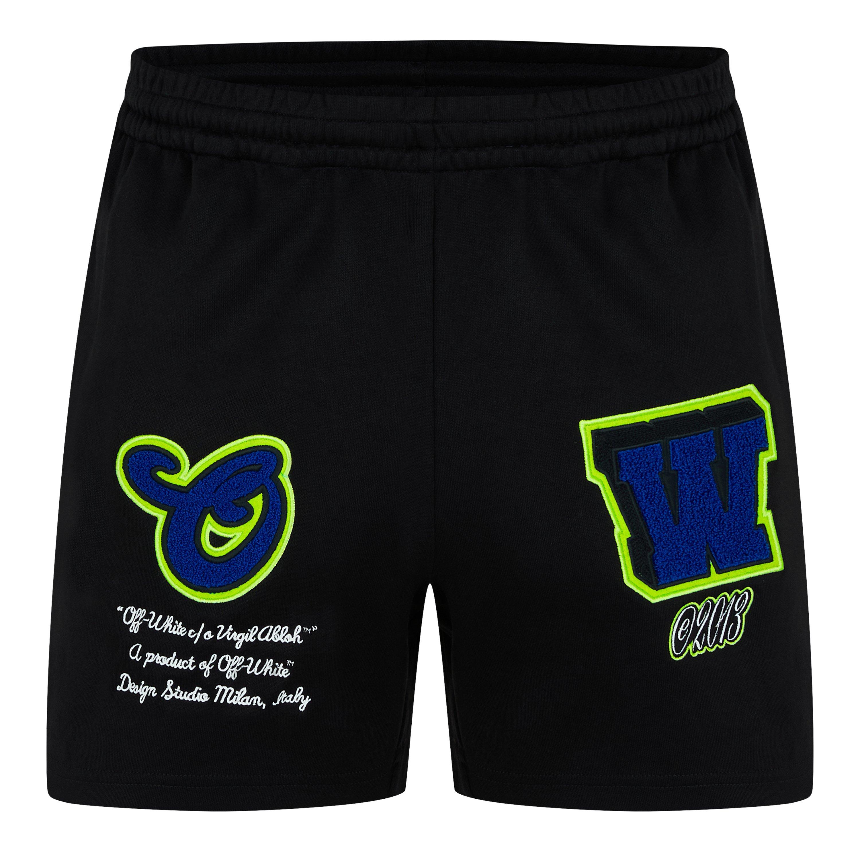 Schwarz - Off White - Men's Vars Hamer Skinny Track Shorts with Adjustable Drawstring - 5