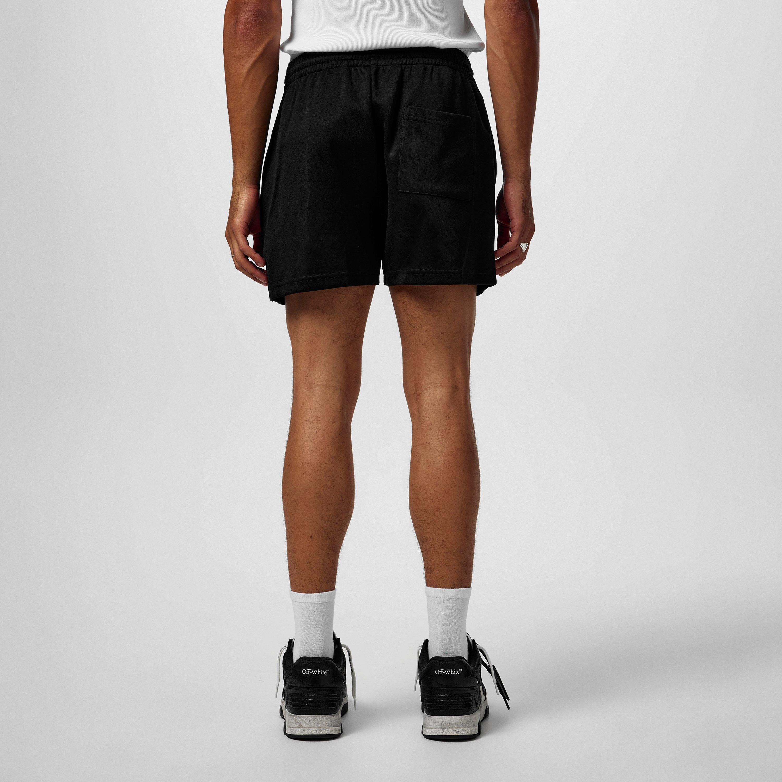 Schwarz - Off White - Men's Vars Hamer Skinny Track Shorts with Adjustable Drawstring - 3