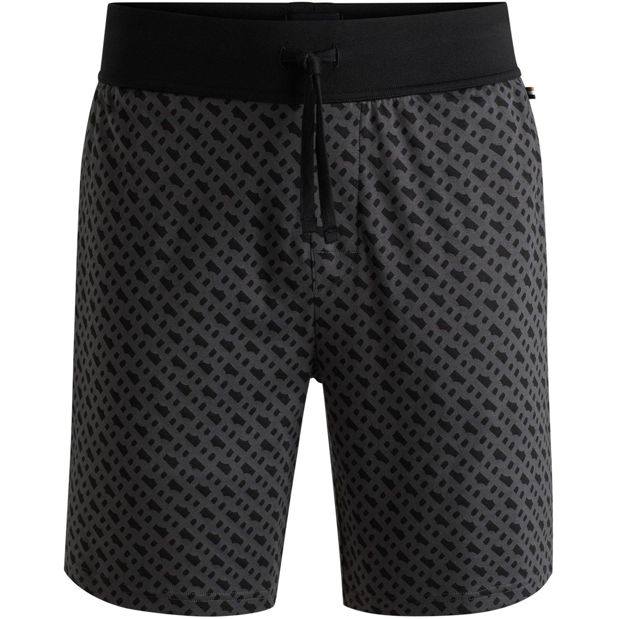 Black Mono 981 - Boss - Men's RelaxMono Jersey Relaxed Fit Fleece Jogger Shorts