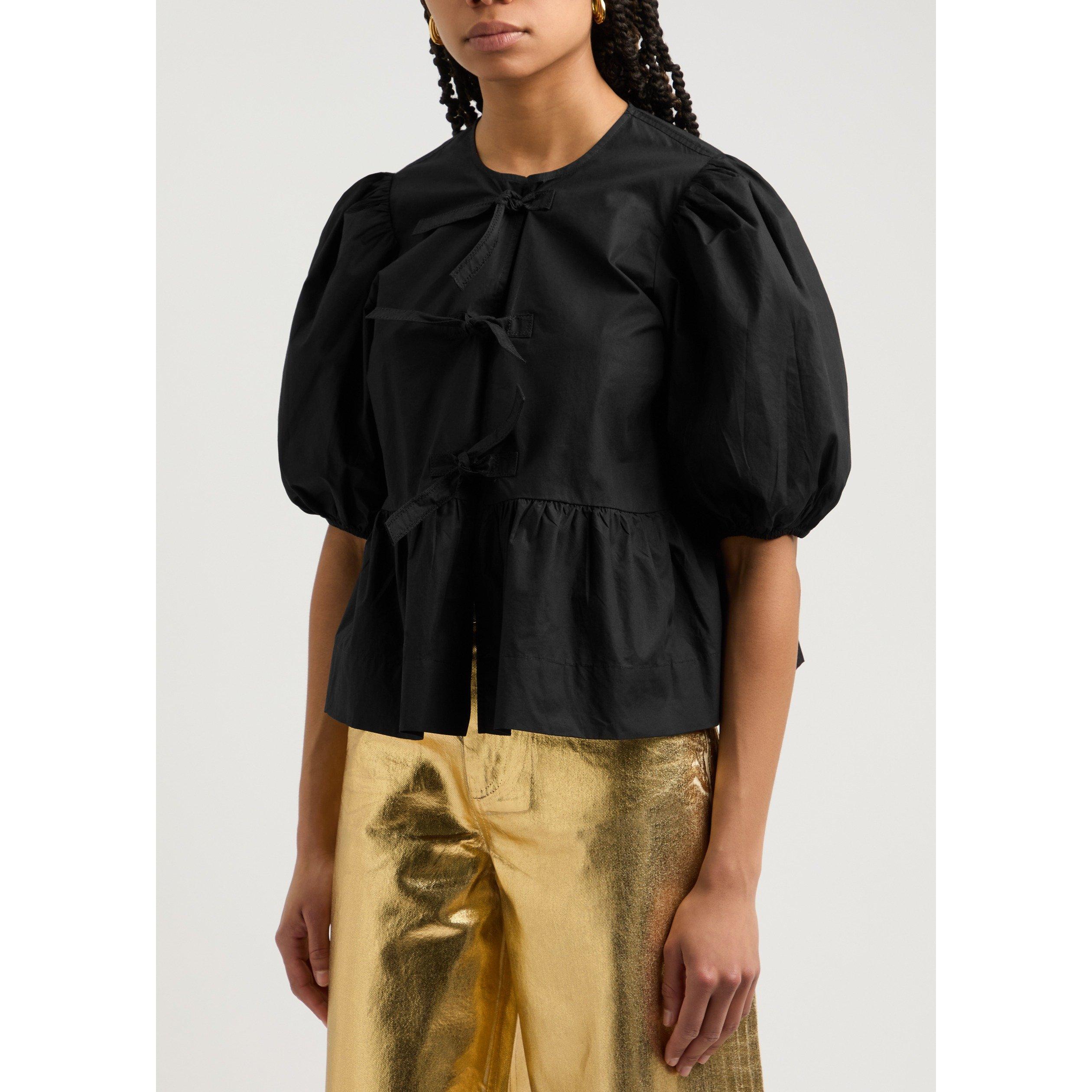 BLACK - Ganni - T Poplin Peplum Blouse09 - 2