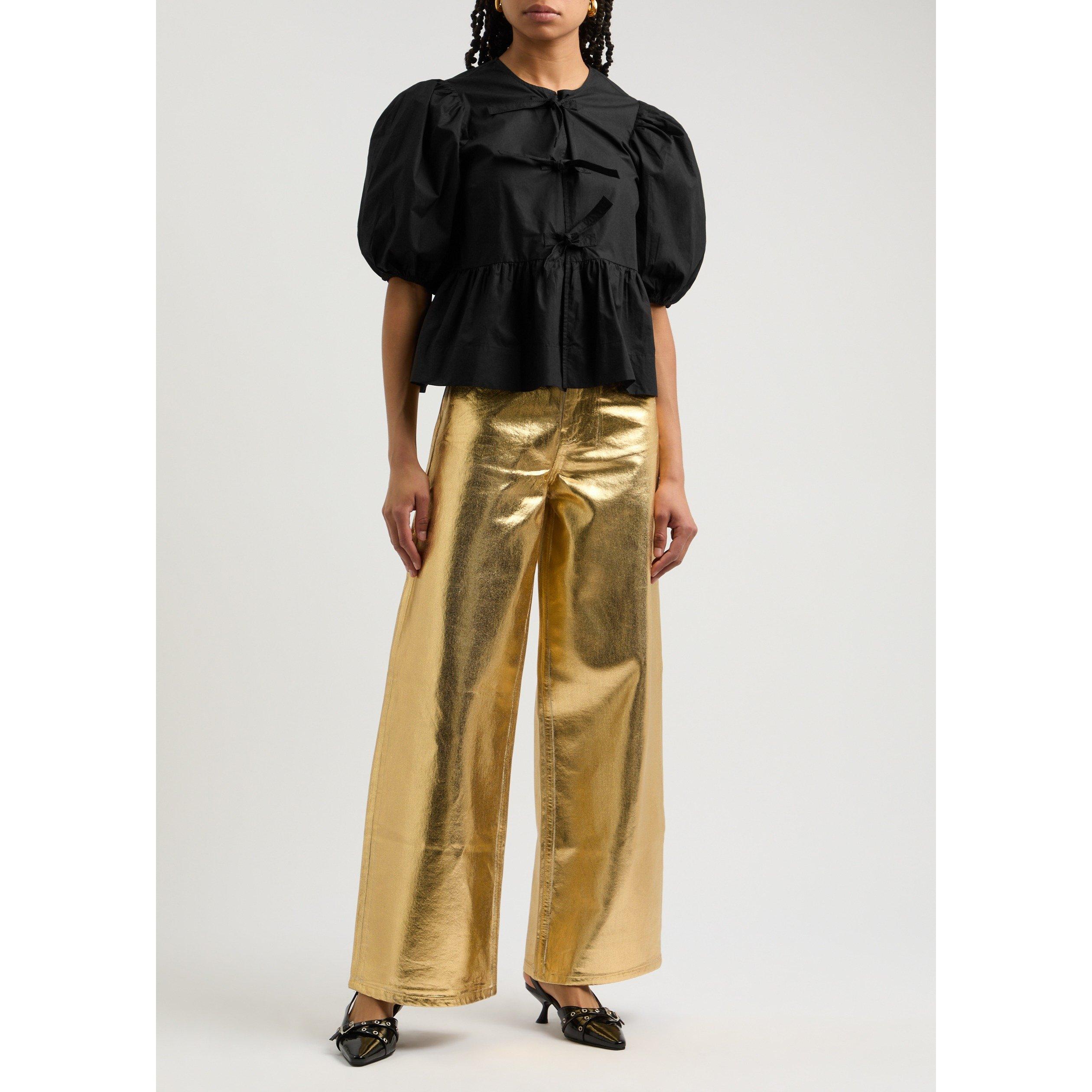 BLACK - Ganni - T Poplin Peplum Blouse09 - 5