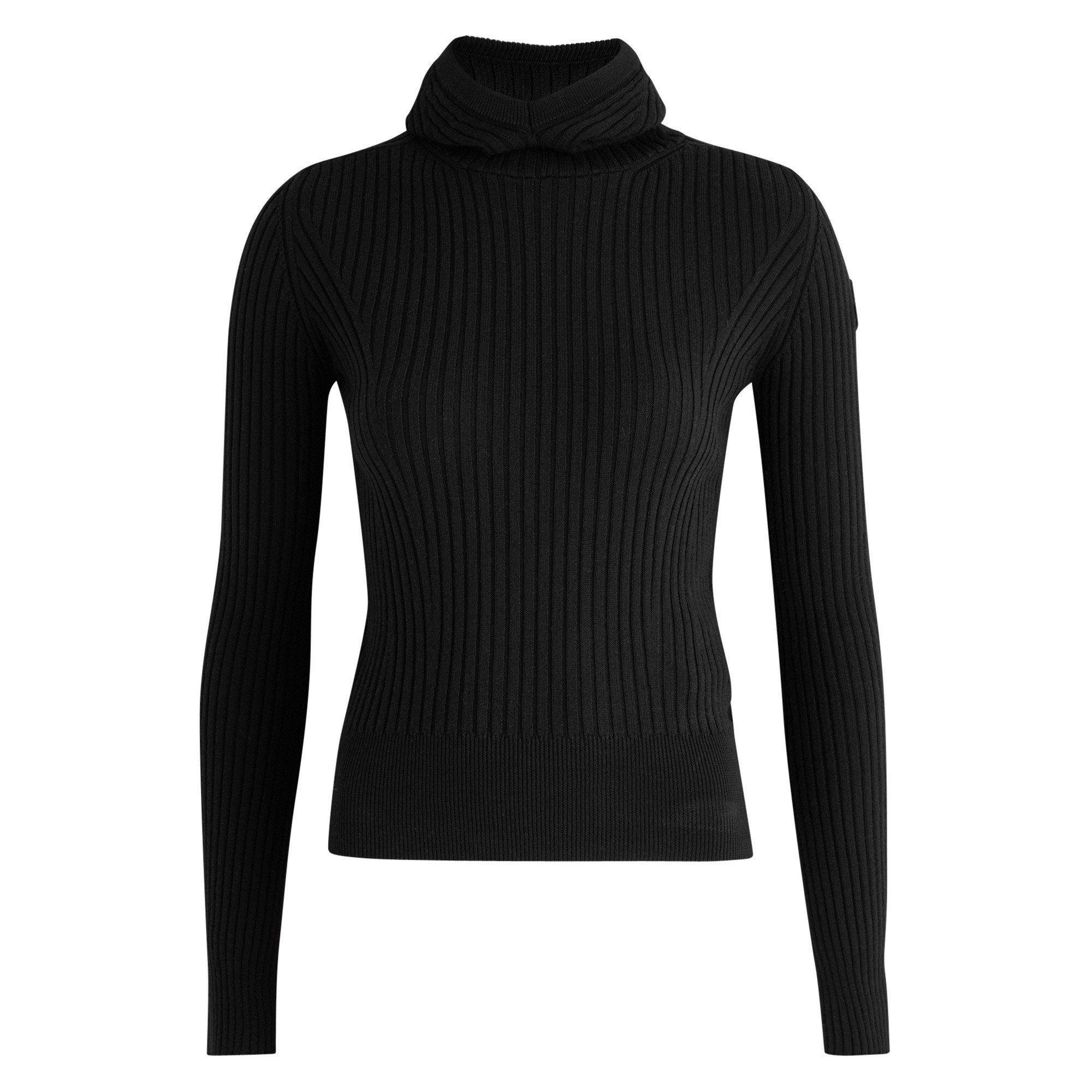 BLACK - Moncler - Women's Wool-Blend Slim-Fit Knitted Hoodie - 1