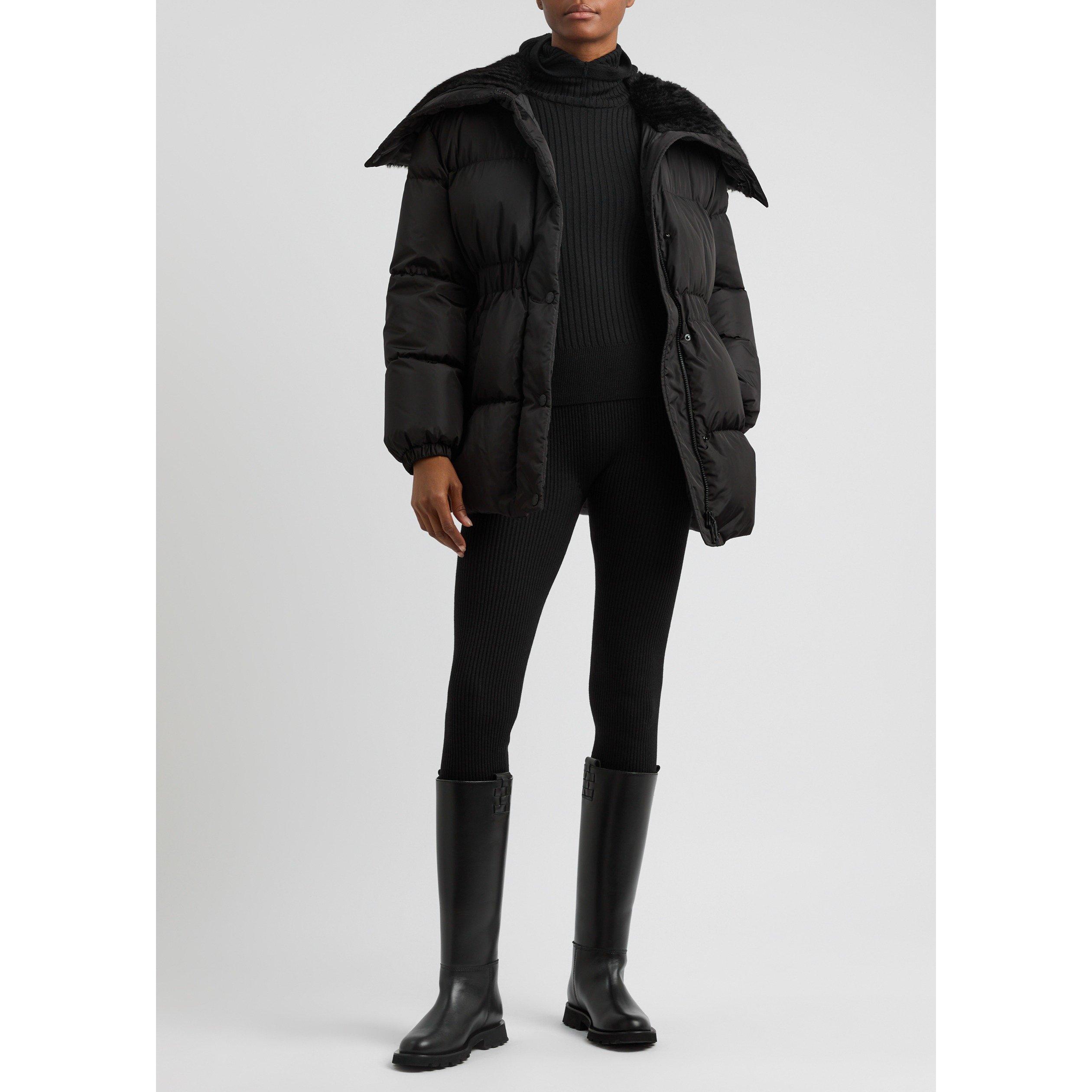 BLACK - Moncler - Women's Wool-Blend Slim-Fit Knitted Hoodie - 5