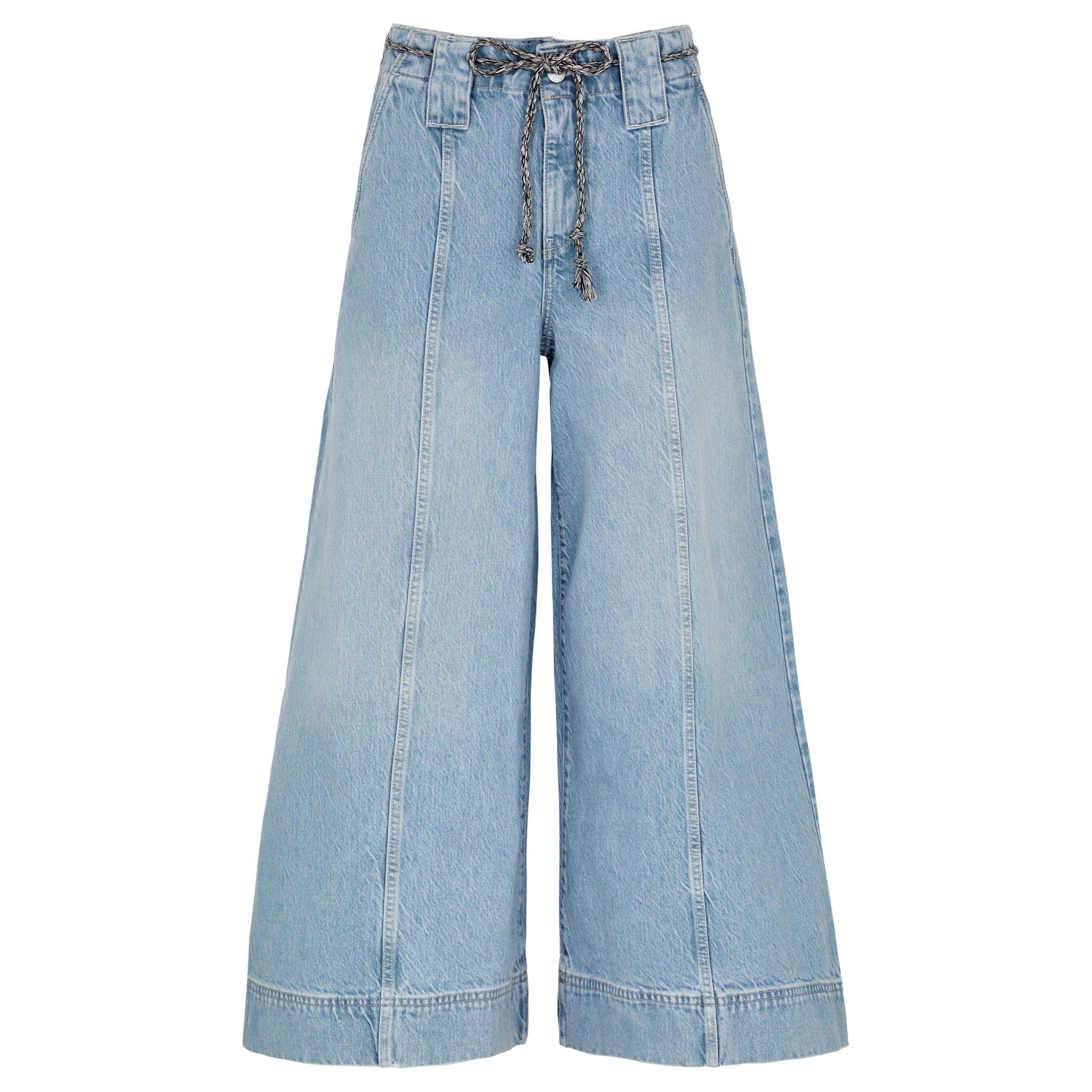 DENIM - Free People - TR SHEER LUCK CROP WDE LEG TRS