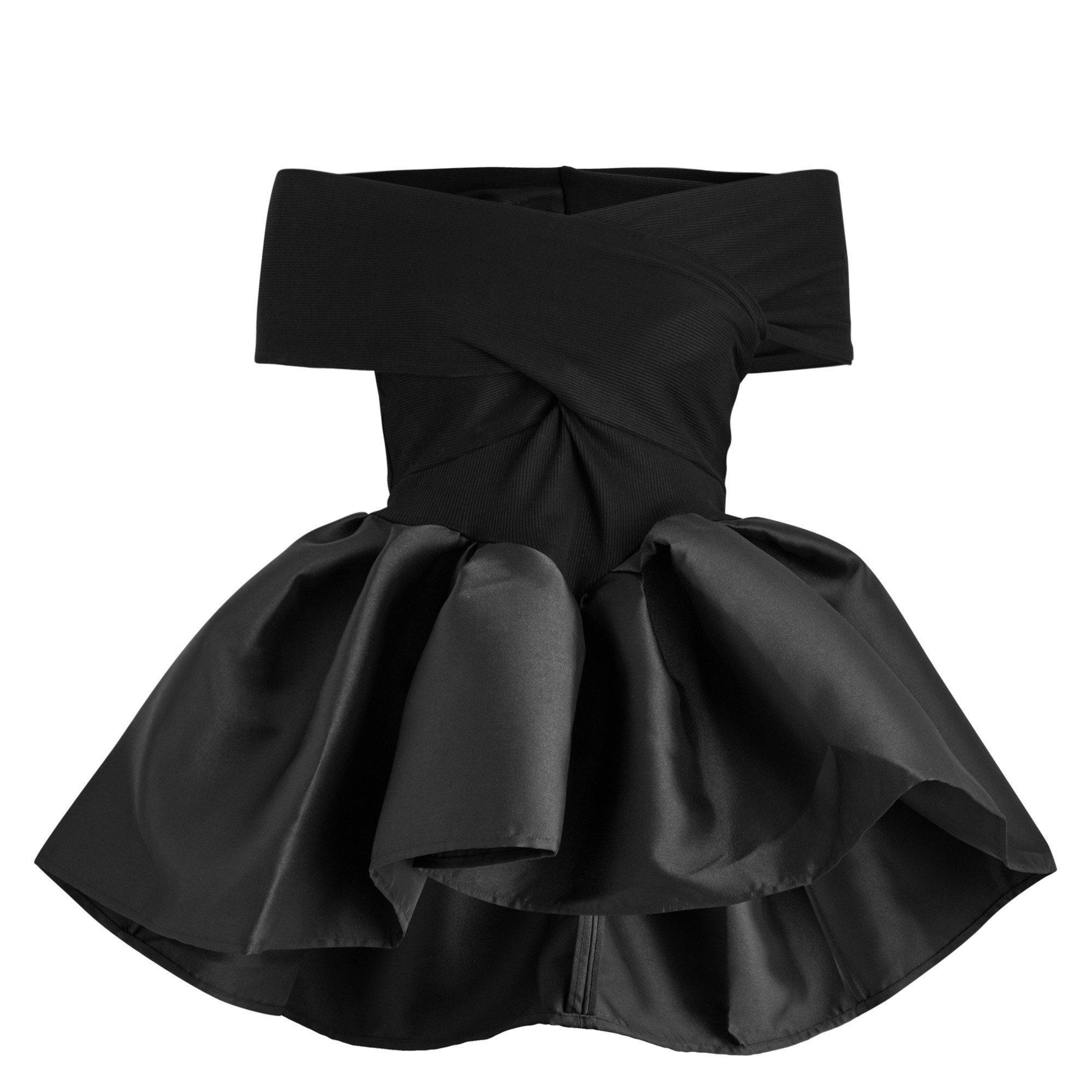 BLACK - Marques Almeida - HEAVY SATIN AND RIB JERSEY DRA