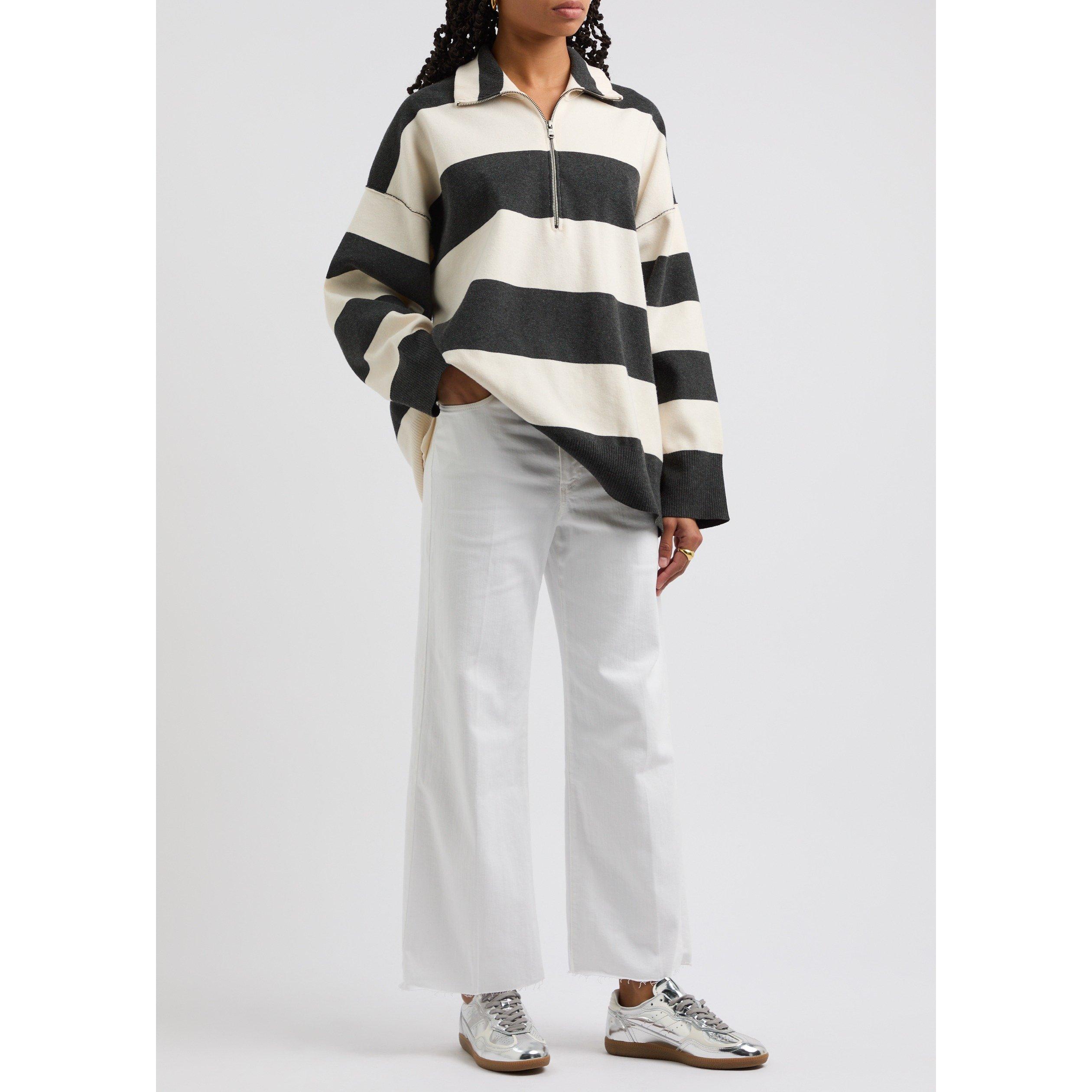 WHITE - Paige - Women's Anessa Cropped Raw Hem Wide-Leg Jeans - 5