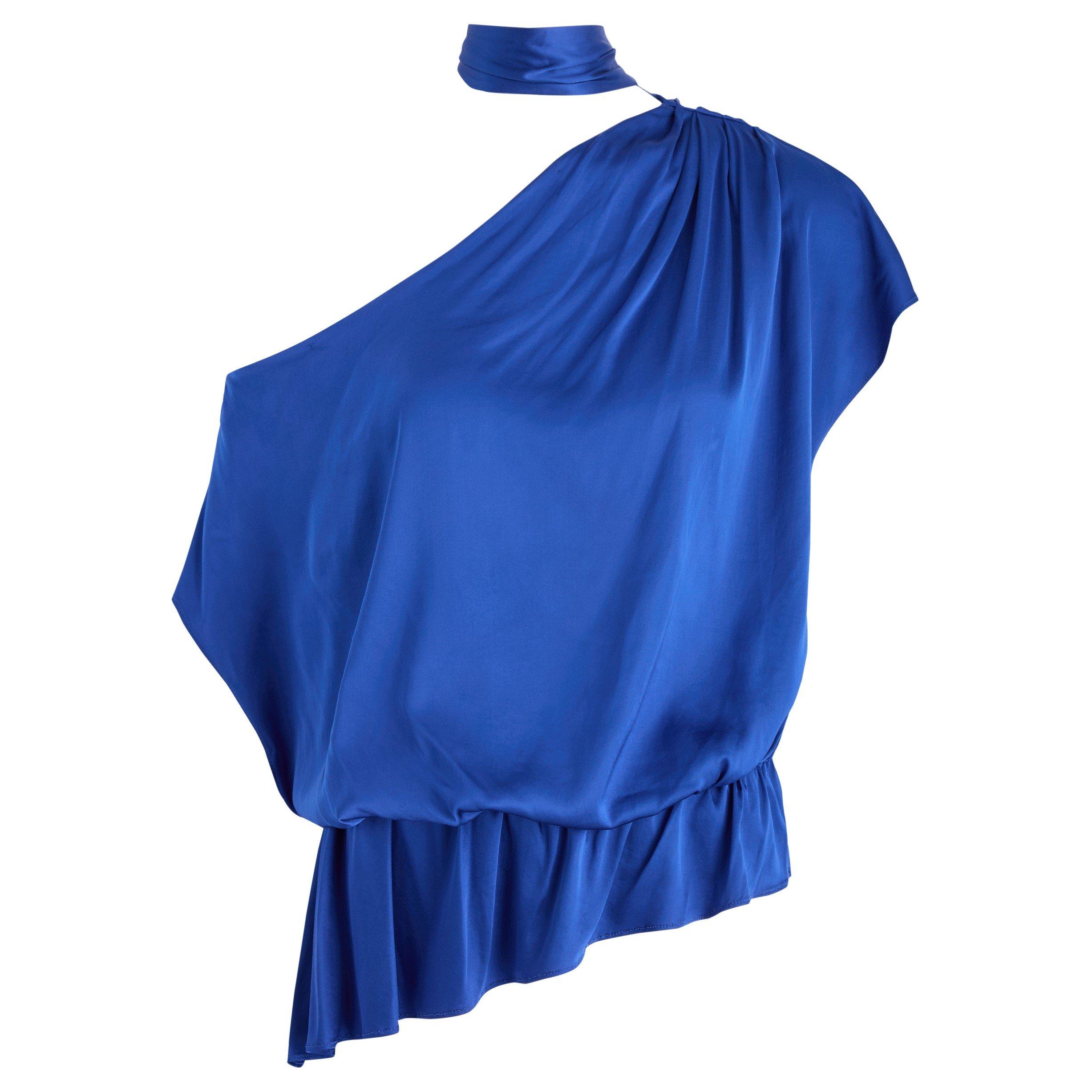 BLUE - Alice And Olivia - T MITSUKO DRAPED ASYMM TOP
