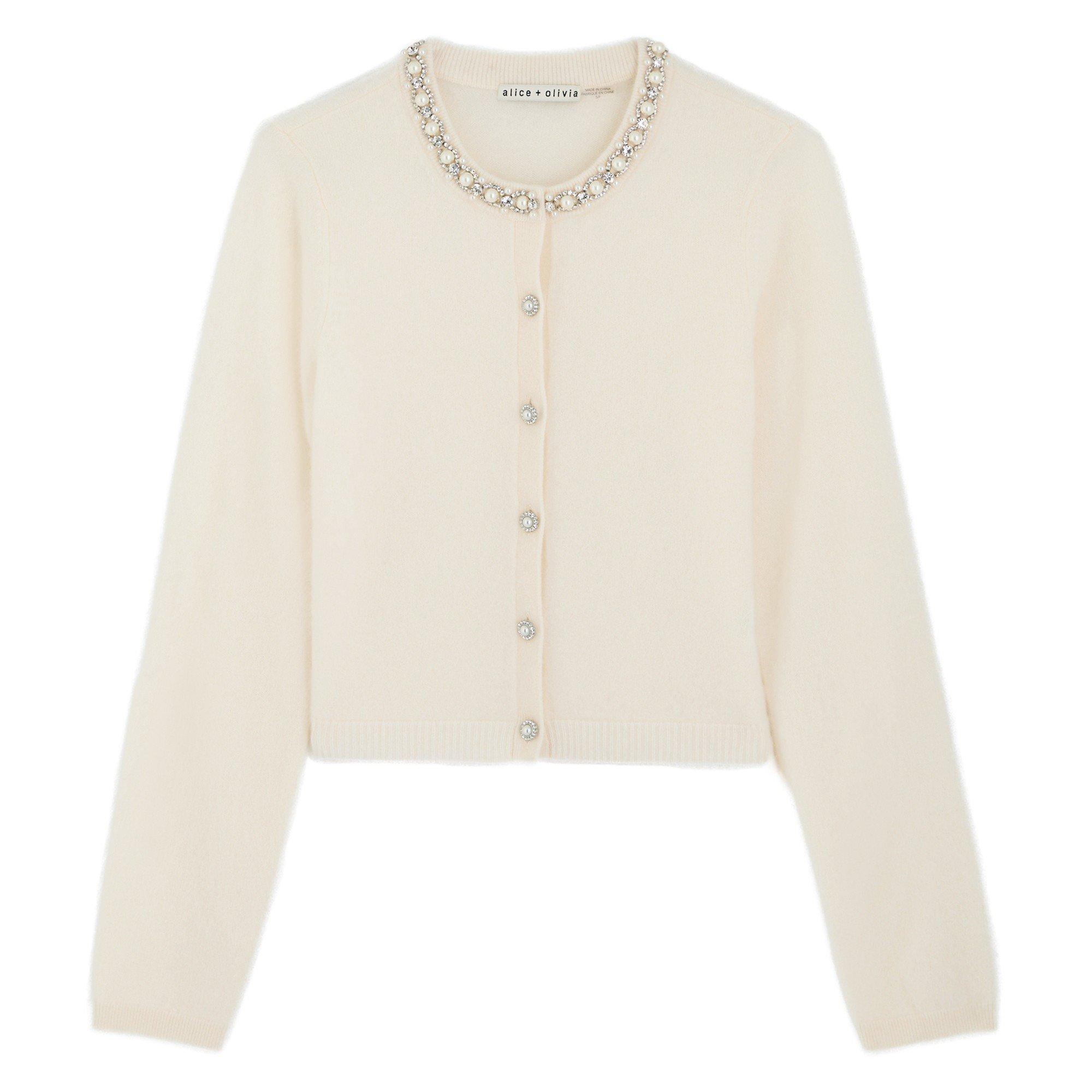 ECRU - Alice And Olivia - DOLLIE LS CARDIGAN