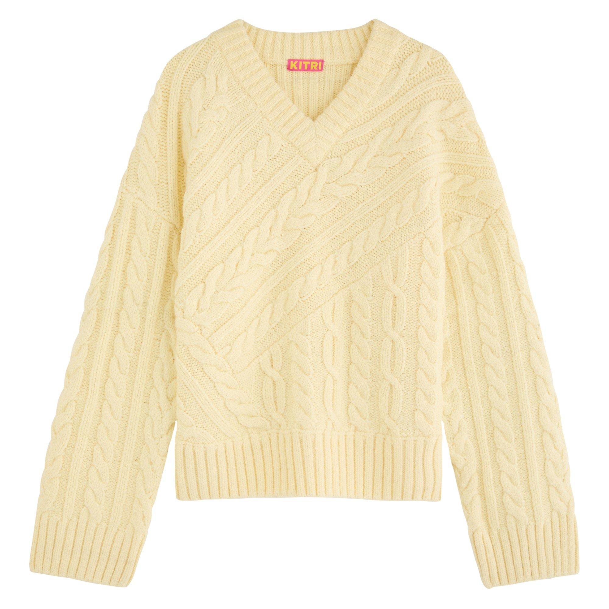 KITRI K CABLE KNIT V-NECK JUMPER