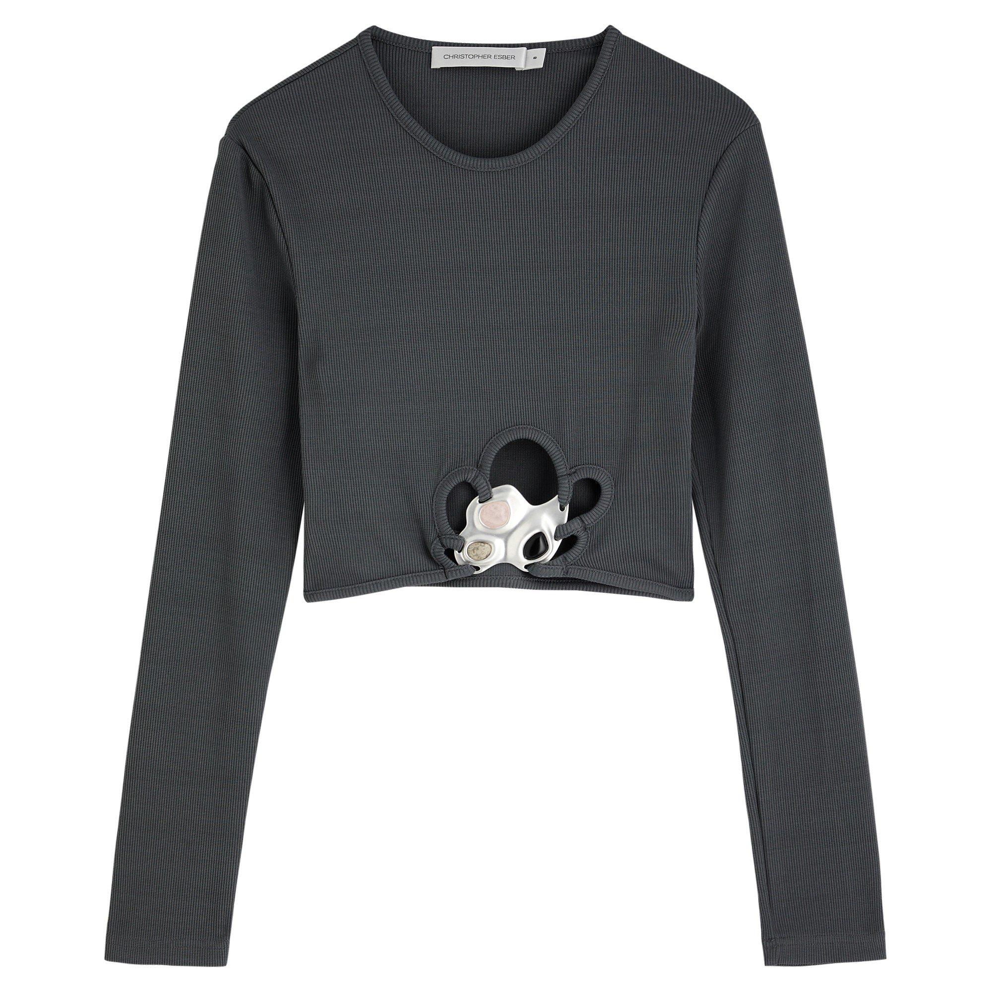 GREY - Christopher Esber - TO TRIO STONE CROPPED TOP