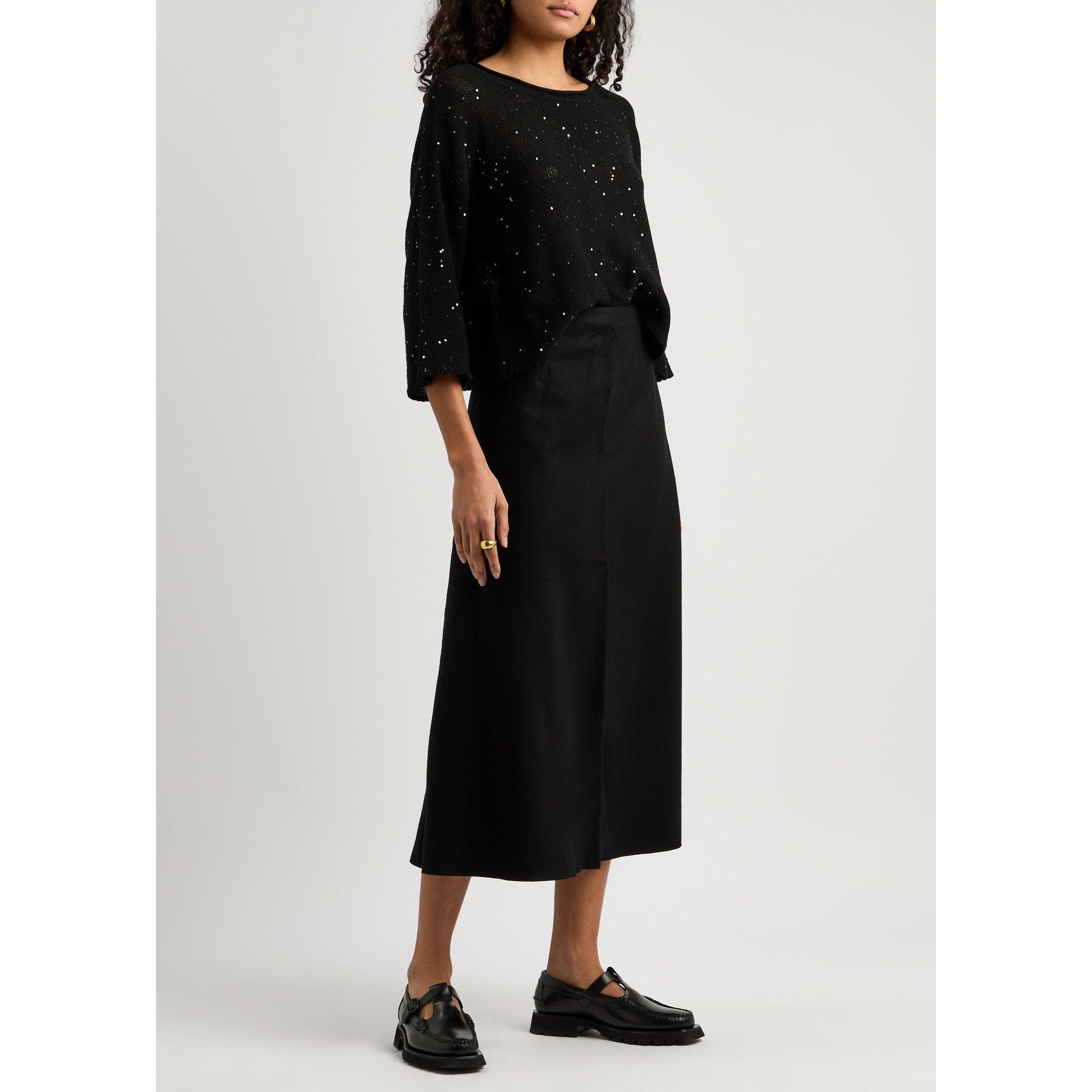 BLACK - Eileen Fisher - SS A LINE MIDI SKIRT - 5