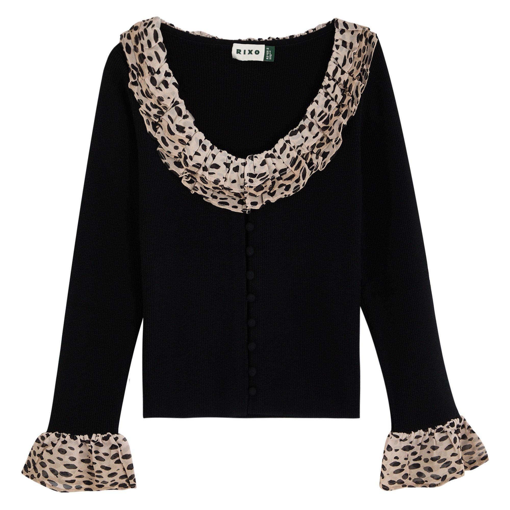 RIXO T Laurel Top Antelope Spot Bla