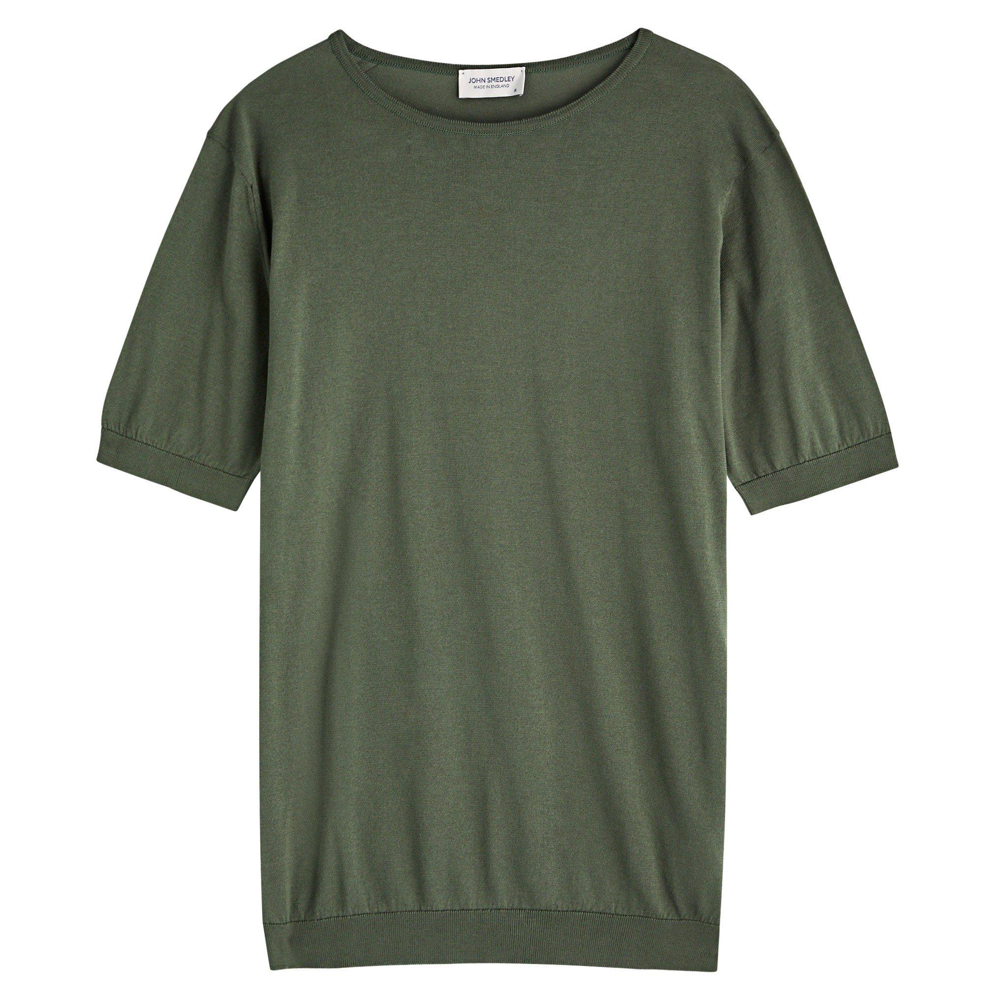 DARK GREEN - John Smedley - SMED KNIT TEE SS BELDEN