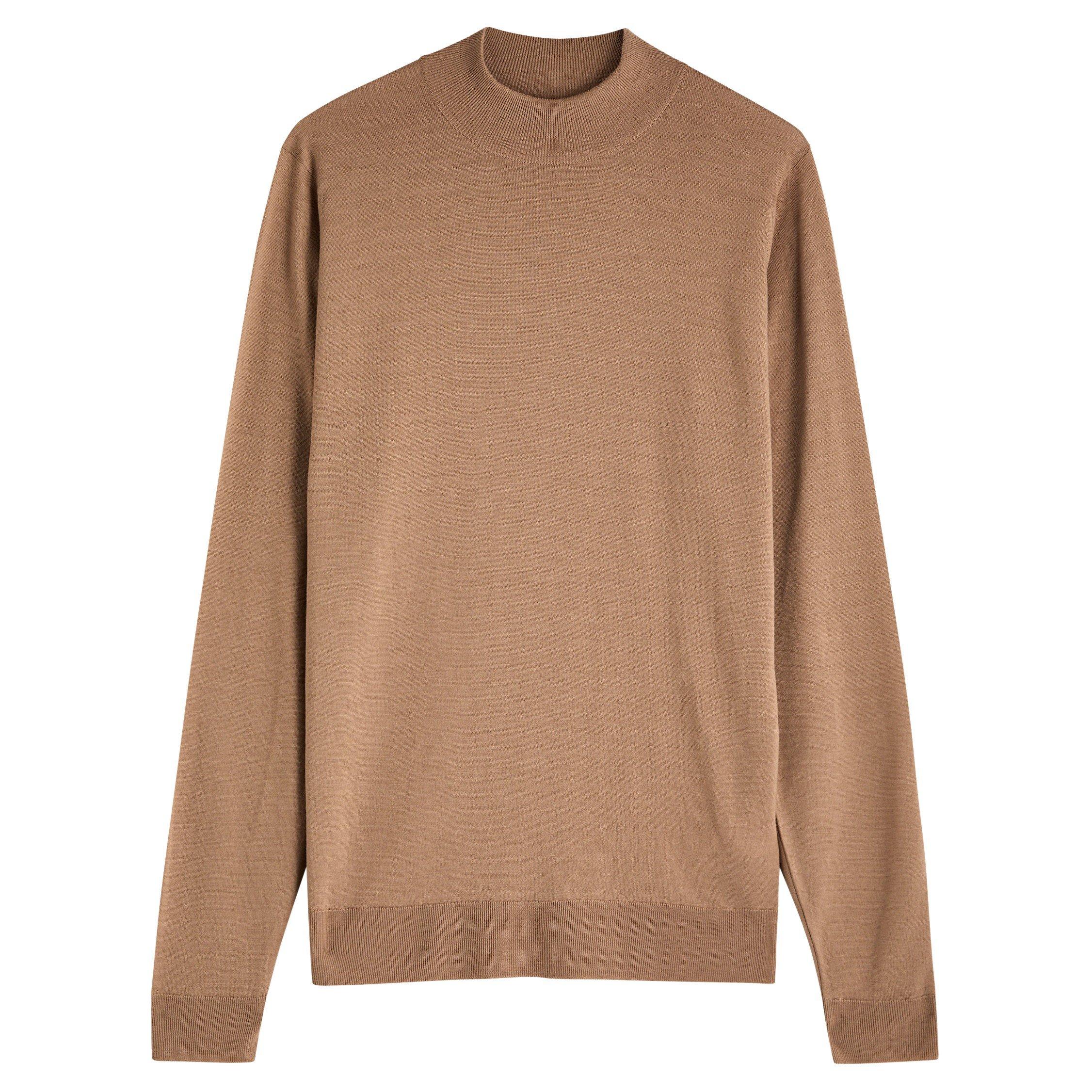 MID BROWN - John Smedley - SMED KNIT MCK NCK HARCOURT